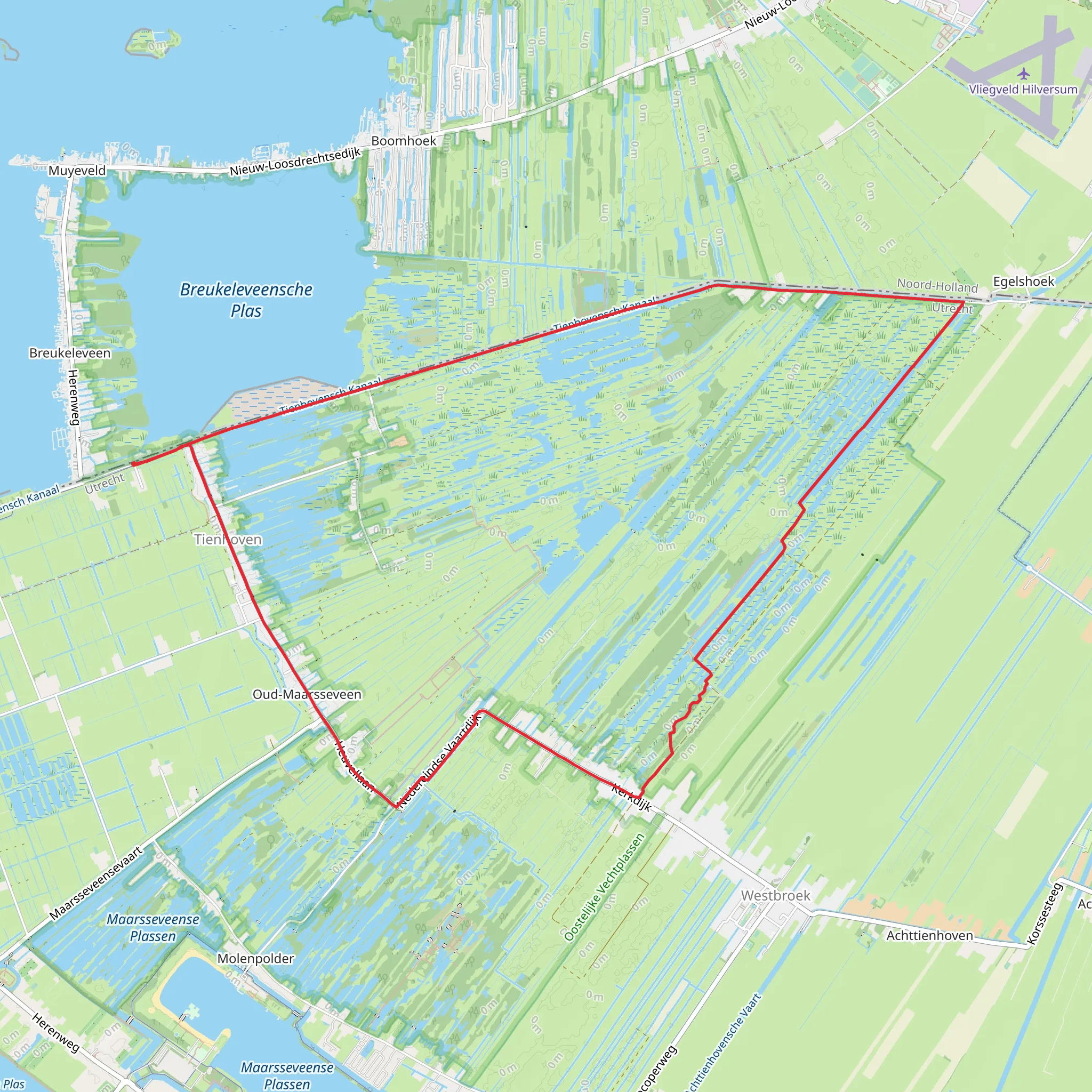 Tienhovensche Plassen and Nieuwe Weg mobile static map