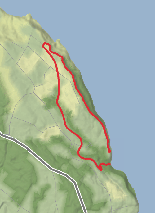Hike on Hayburn Wyke to Ravenscar back by cinder track mobile static map