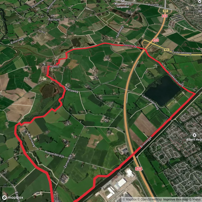 Twente Kanaal and Leemslagenplas via Keurs Weg and Ypelo Rode Route