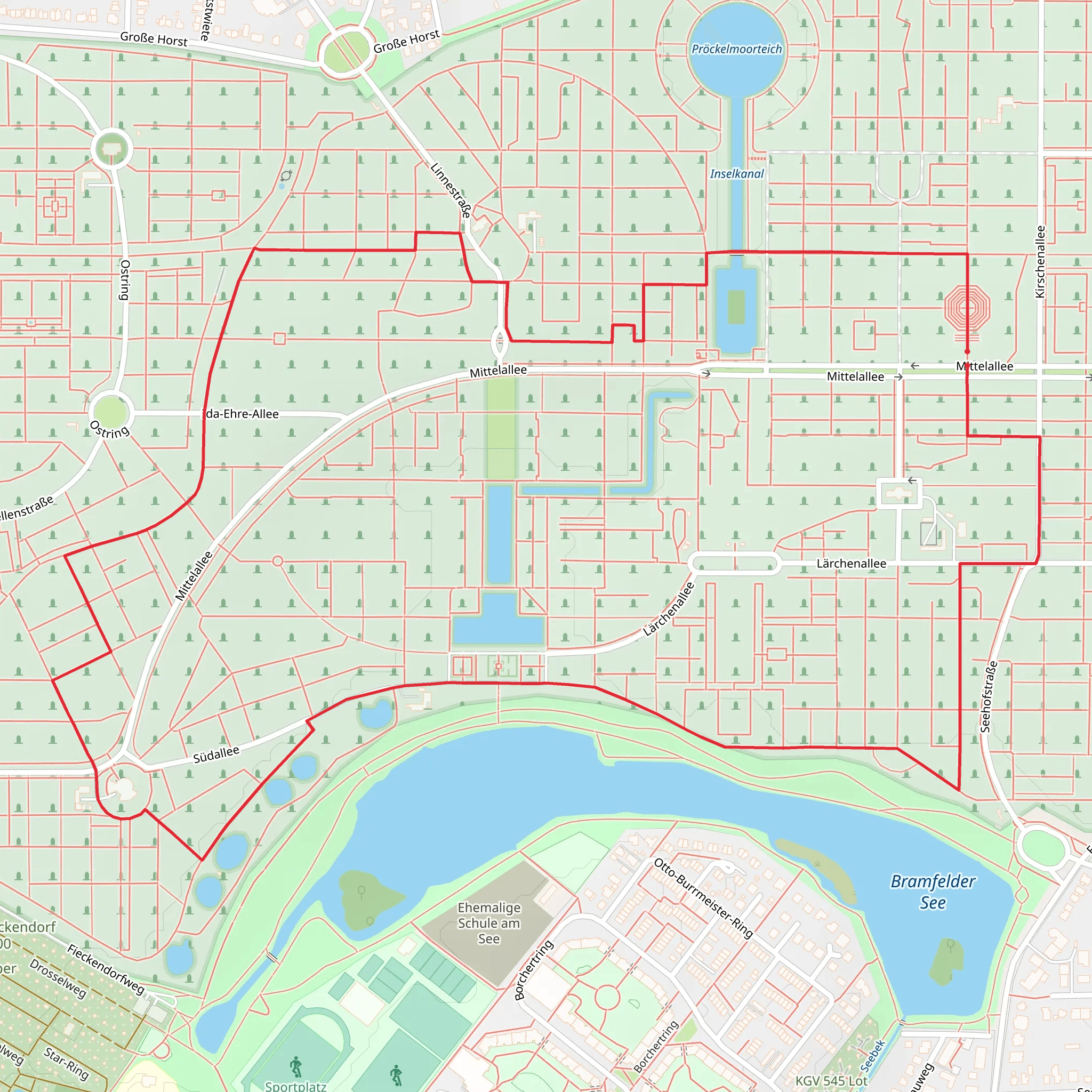 Inselkanal and Friedhof Ohlsdorf Loop mobile static map