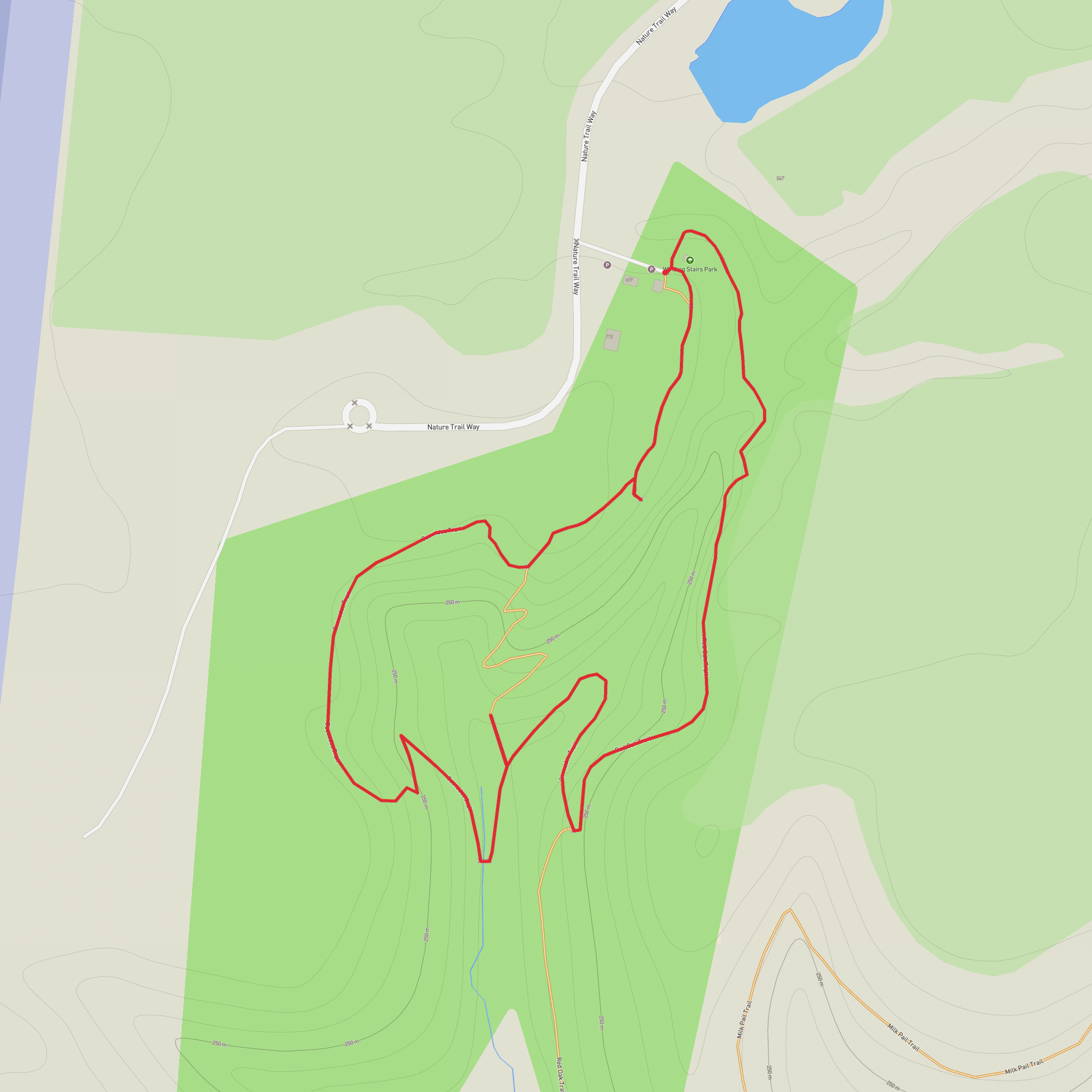 Southern Cascade via Cascade Trail and Red Oak Trail mobile static map