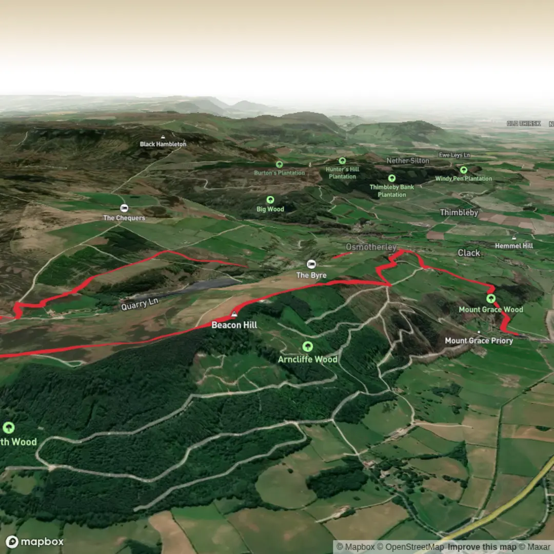 An image depicting the trail Mount Grace circa Cod Beck and its surrounding area.
