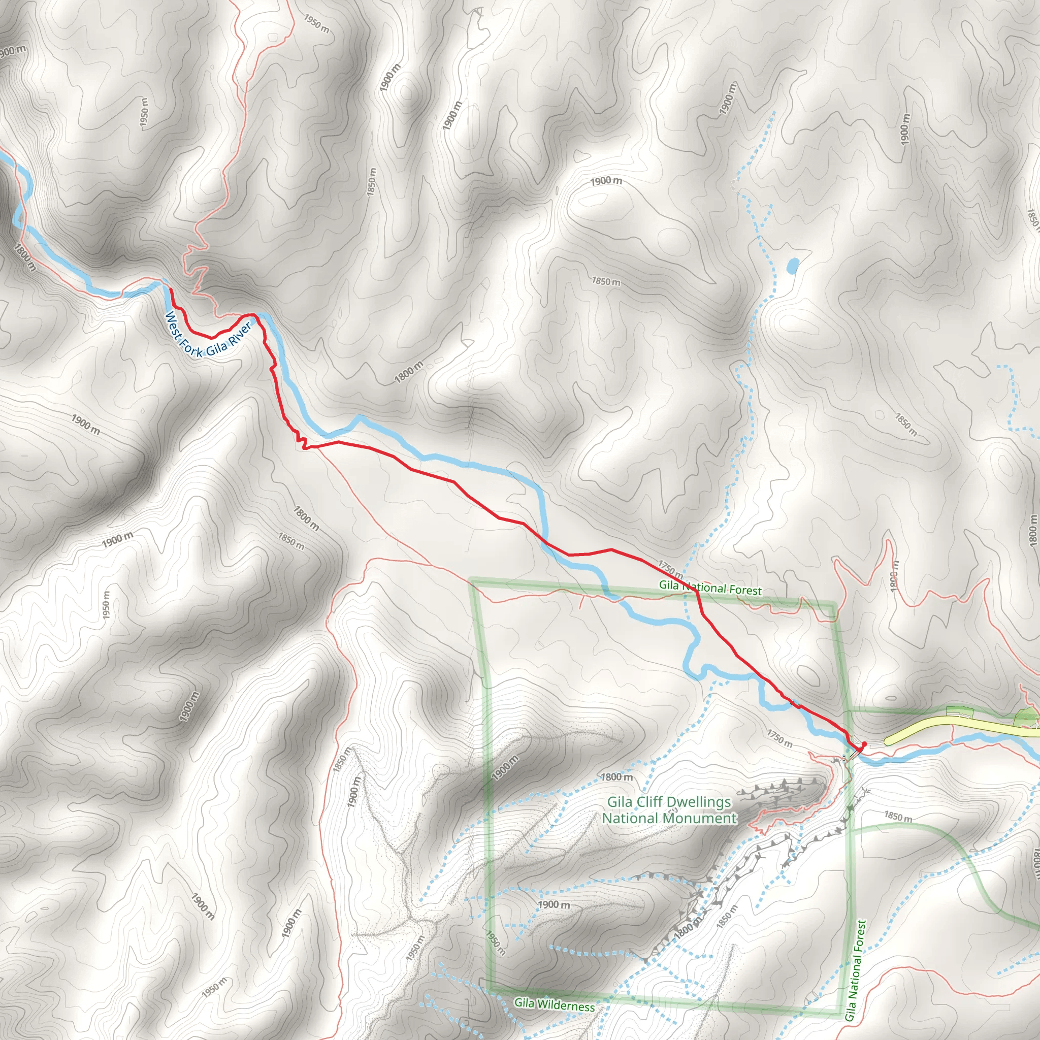 West Fork Trail mobile static map