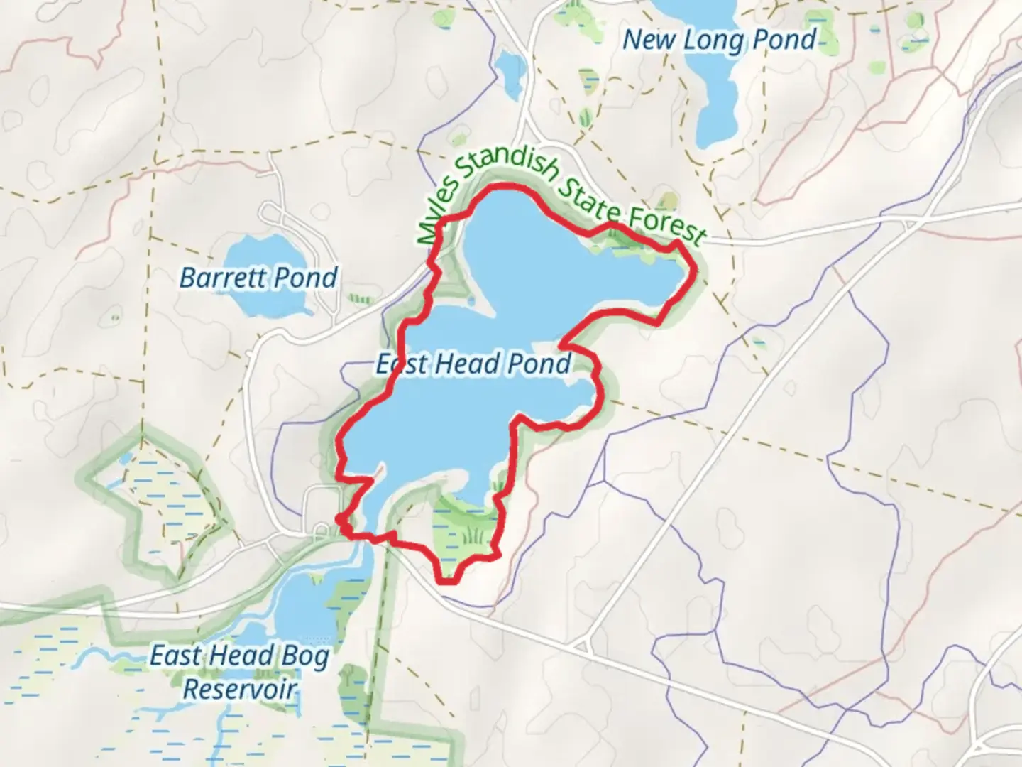 An image depicting the trail East Head Pond Loop and its surrounding area.