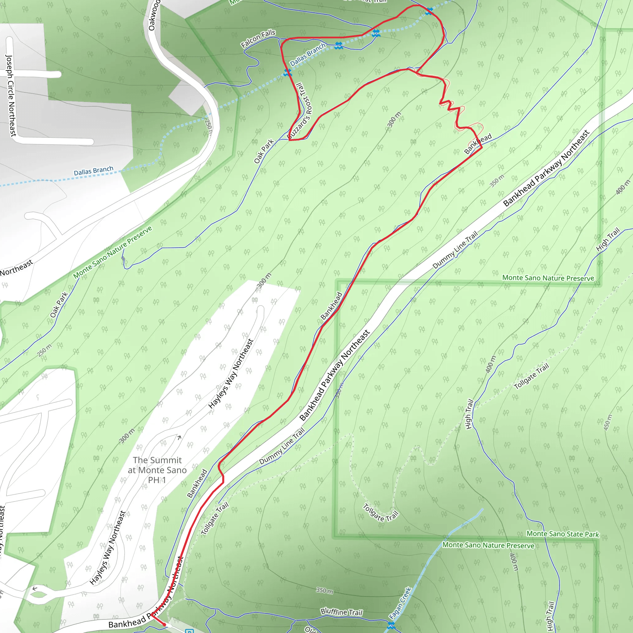 Bankhead and Buzzard's Roost Trail mobile static map