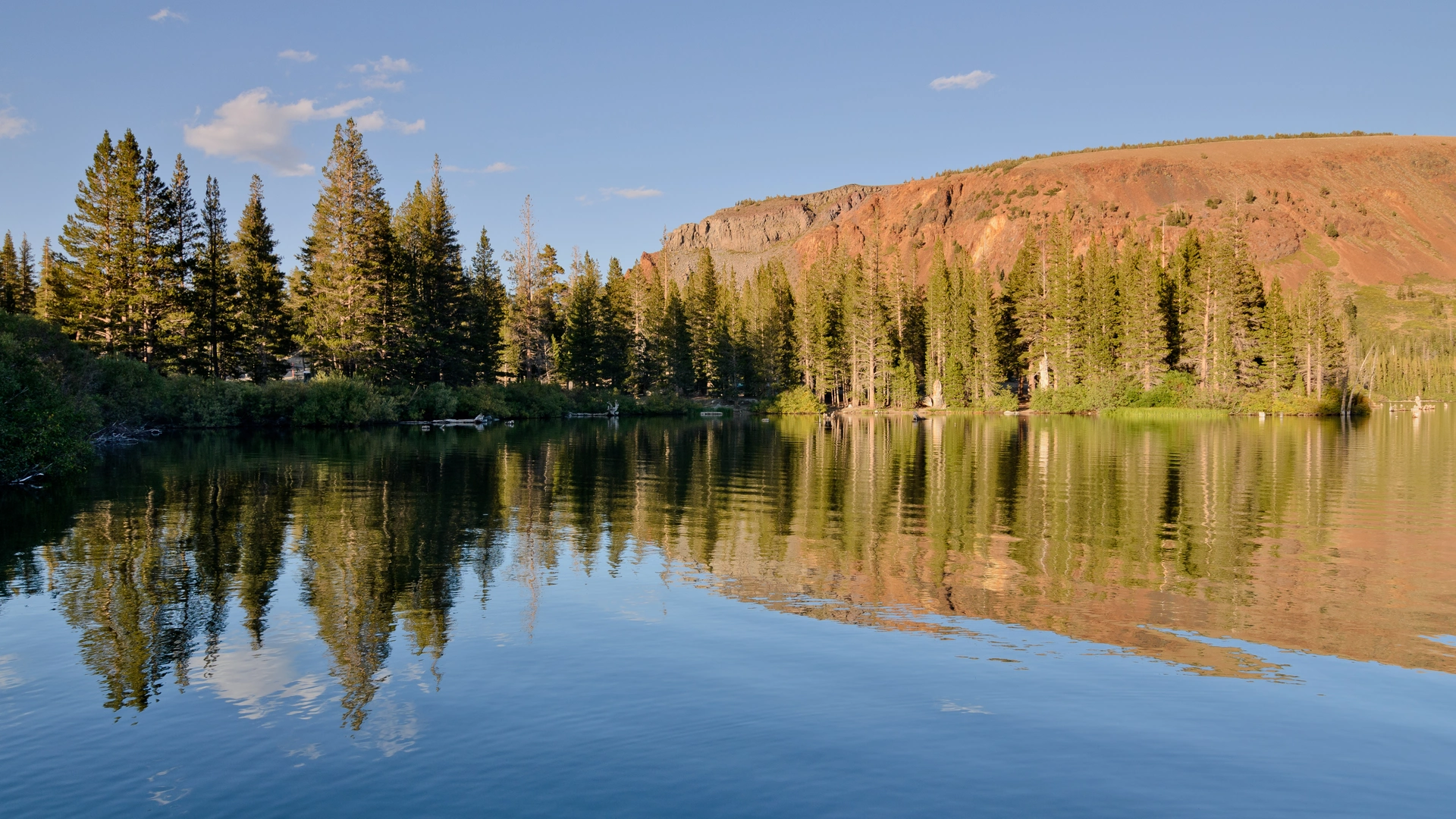 An image depicting the trail Mammoth Pass, John Muir and Red Cones Cutoff Loop Trail and its surrounding area.