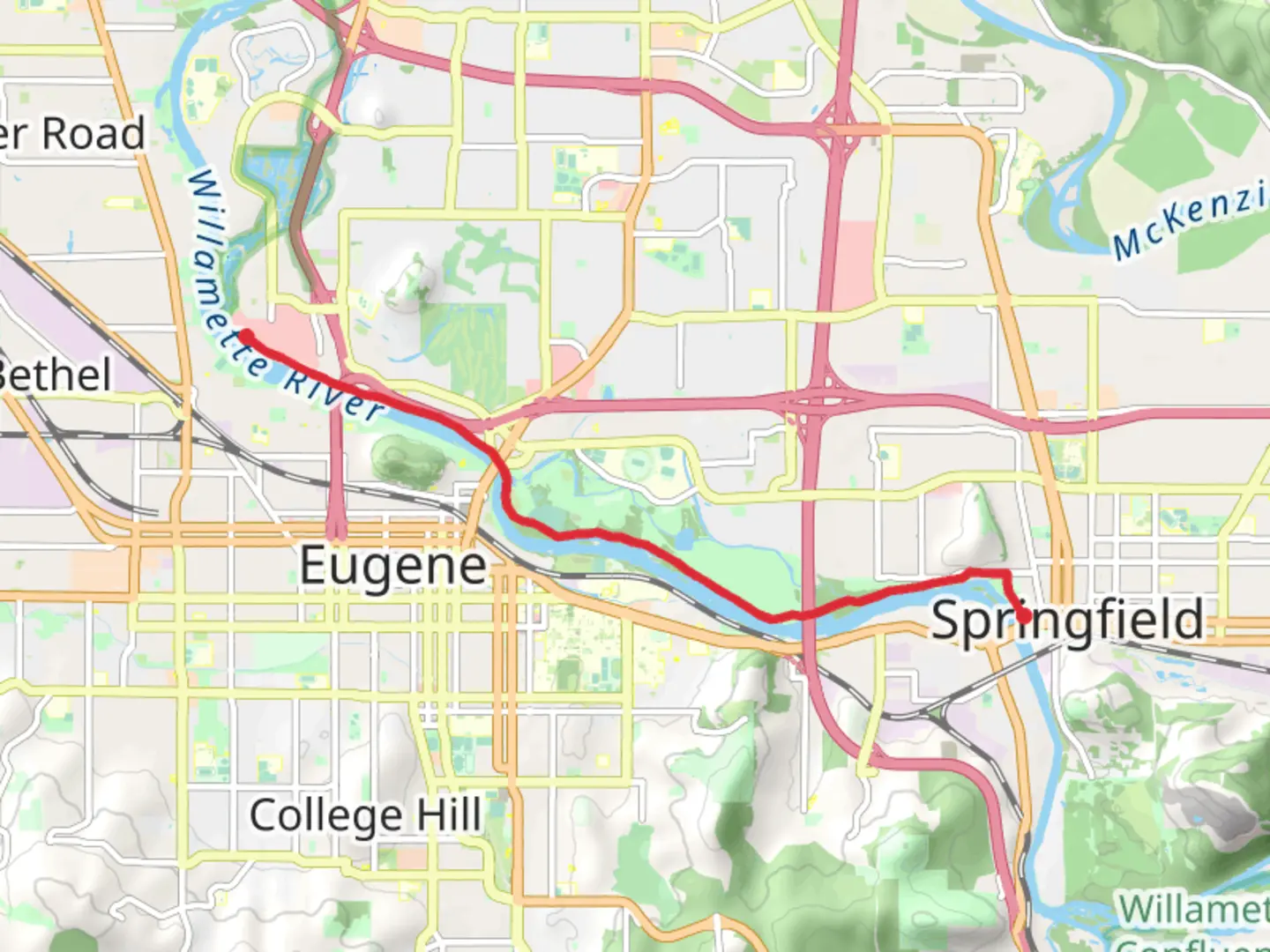 An image depicting the trail North Bank Path Point to Point and its surrounding area.