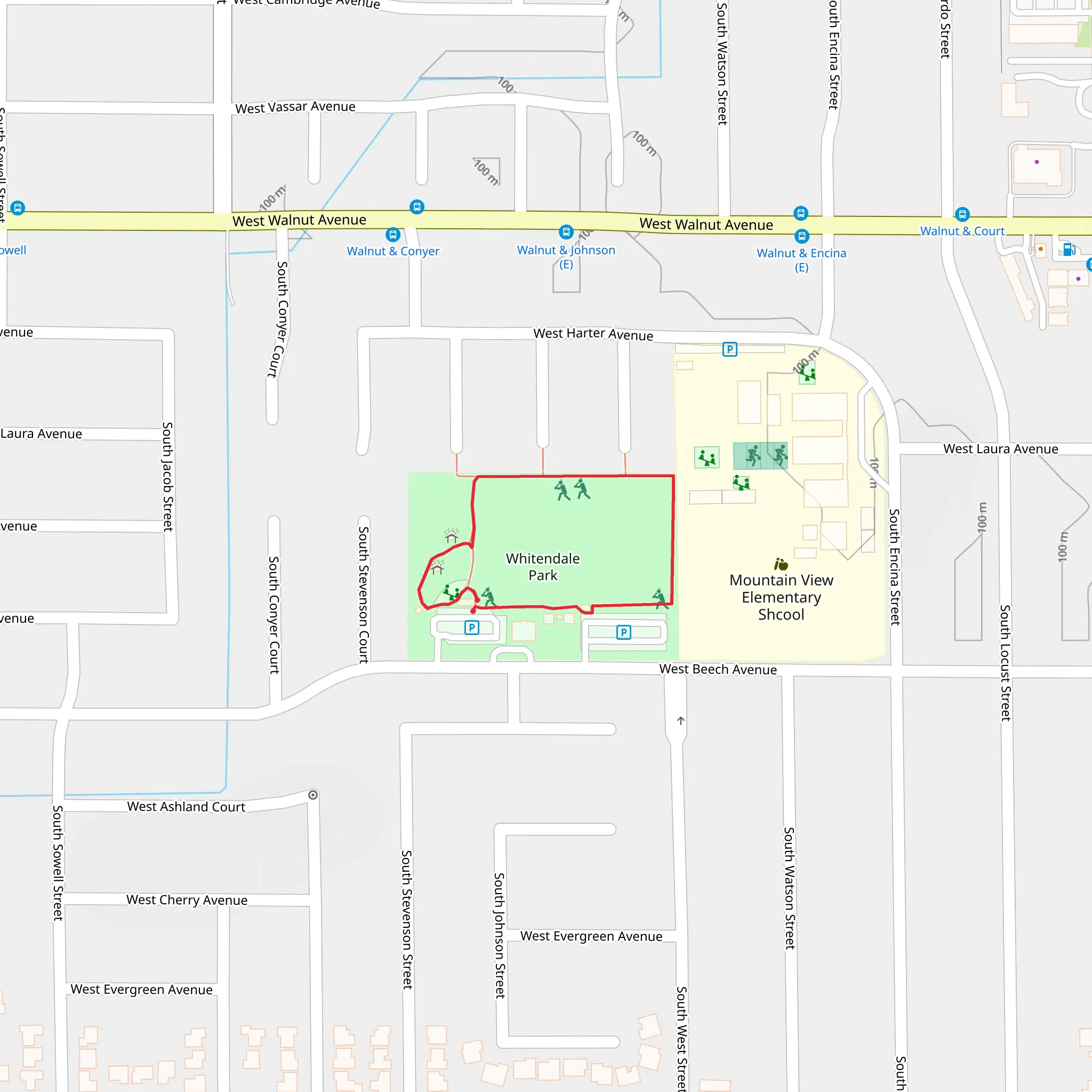 Whitendale Park Loop mobile static map