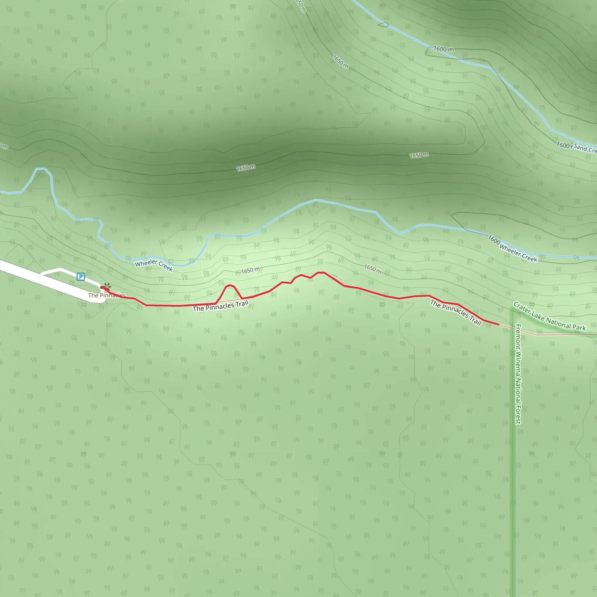 Pinnacles Valley Trail mobile static map