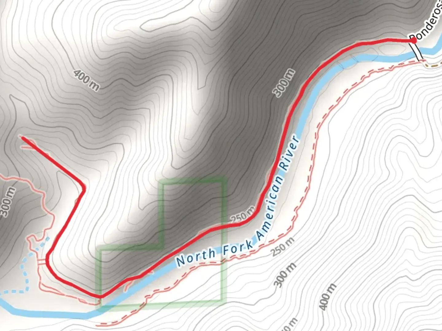 An image depicting the trail Codfish Falls Trail and its surrounding area.