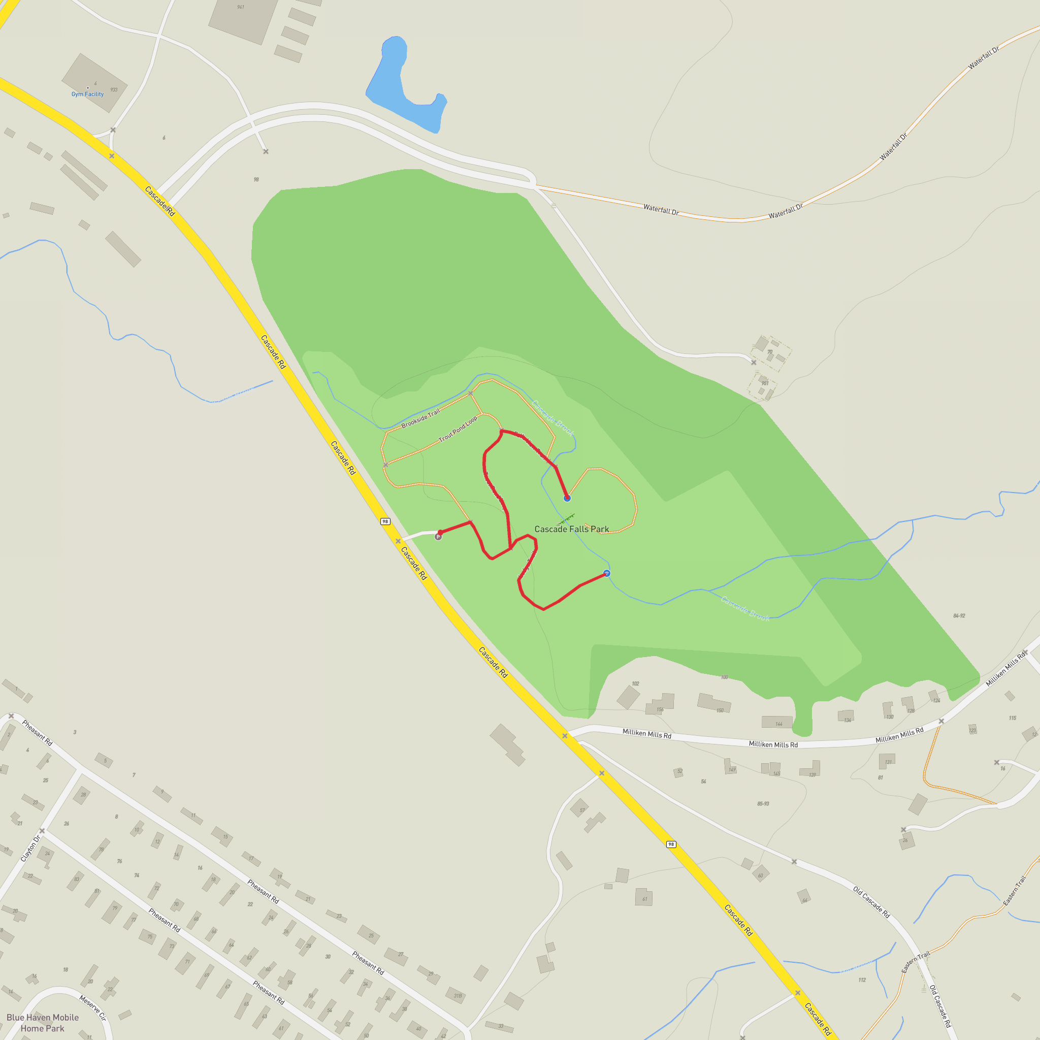 Cascade Falls Park mobile static map
