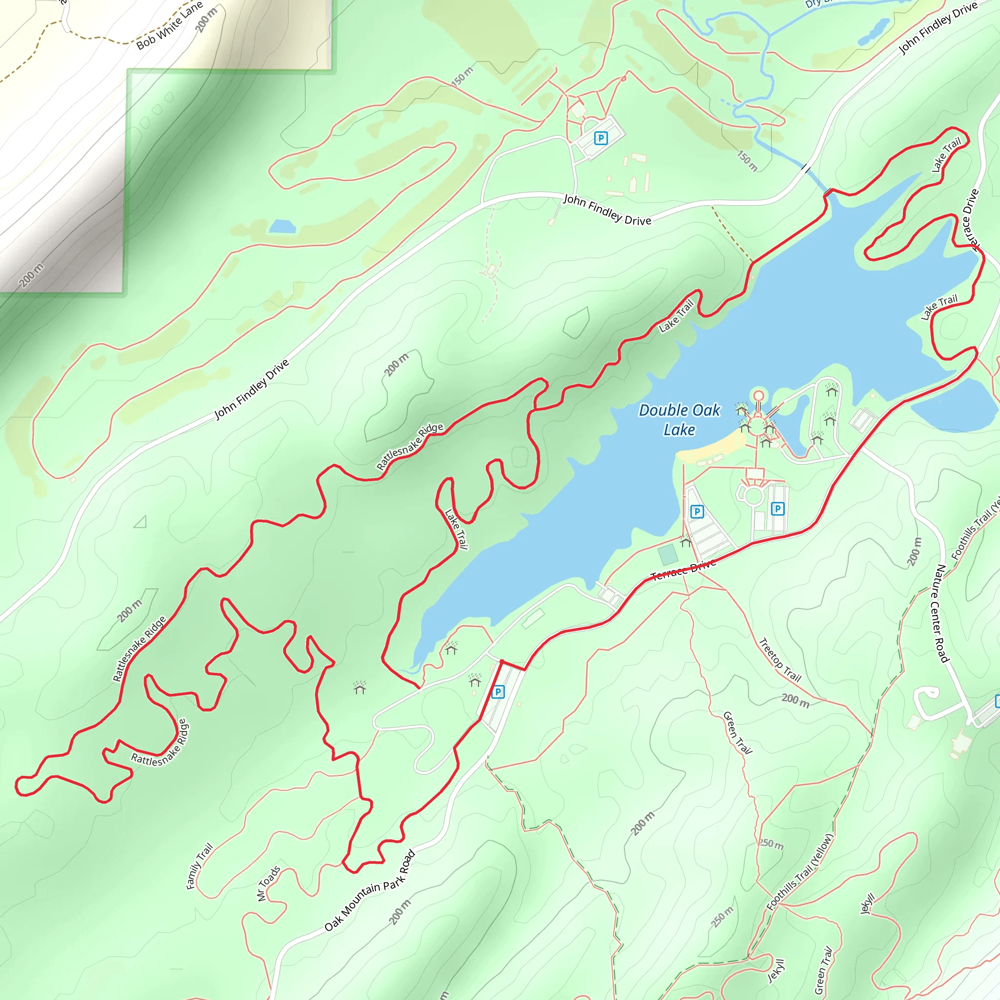 Rattlesnake Ridge and Double Oak Lake Loop mobile static map
