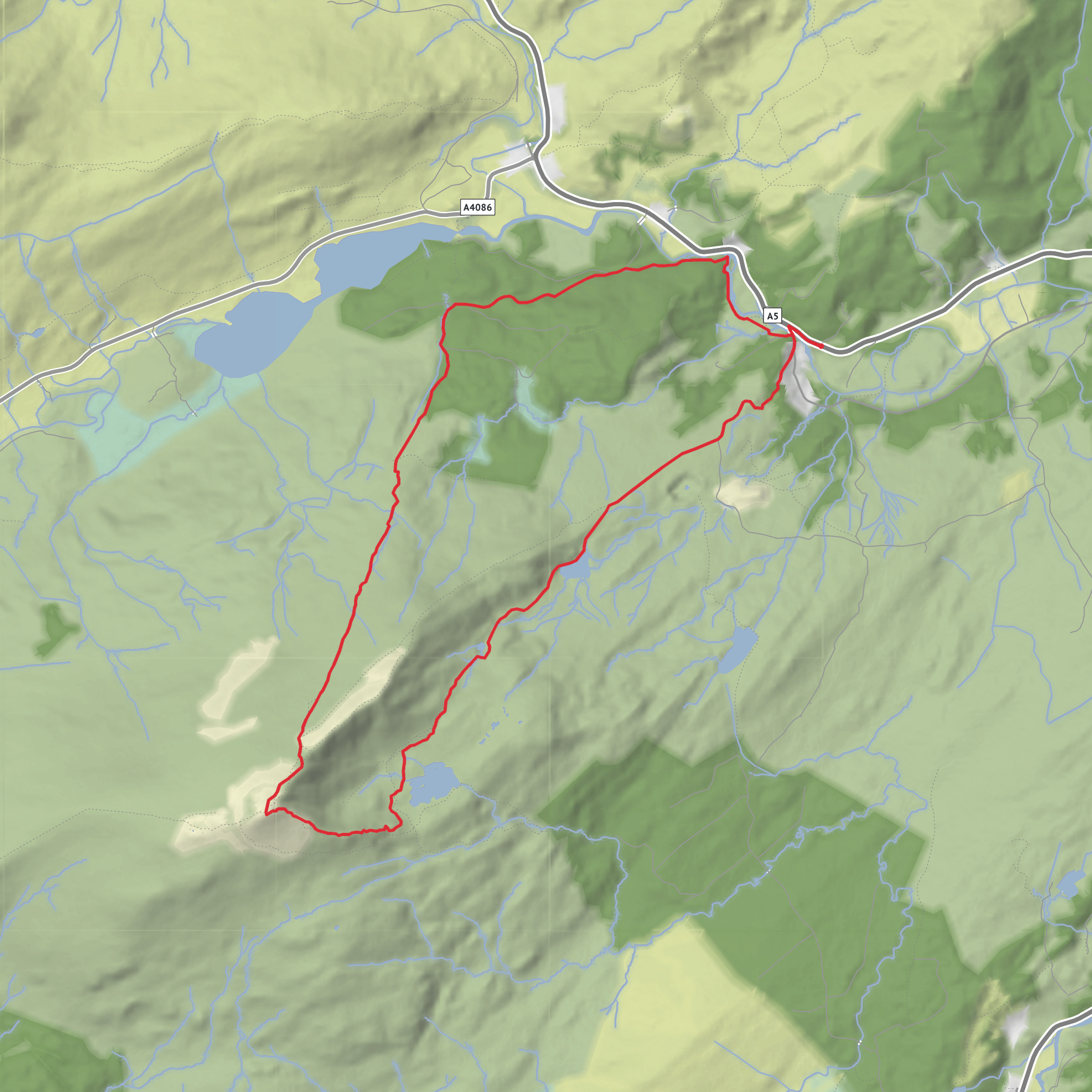Moel Siabod Via Daear Ddu Ridge mobile static map