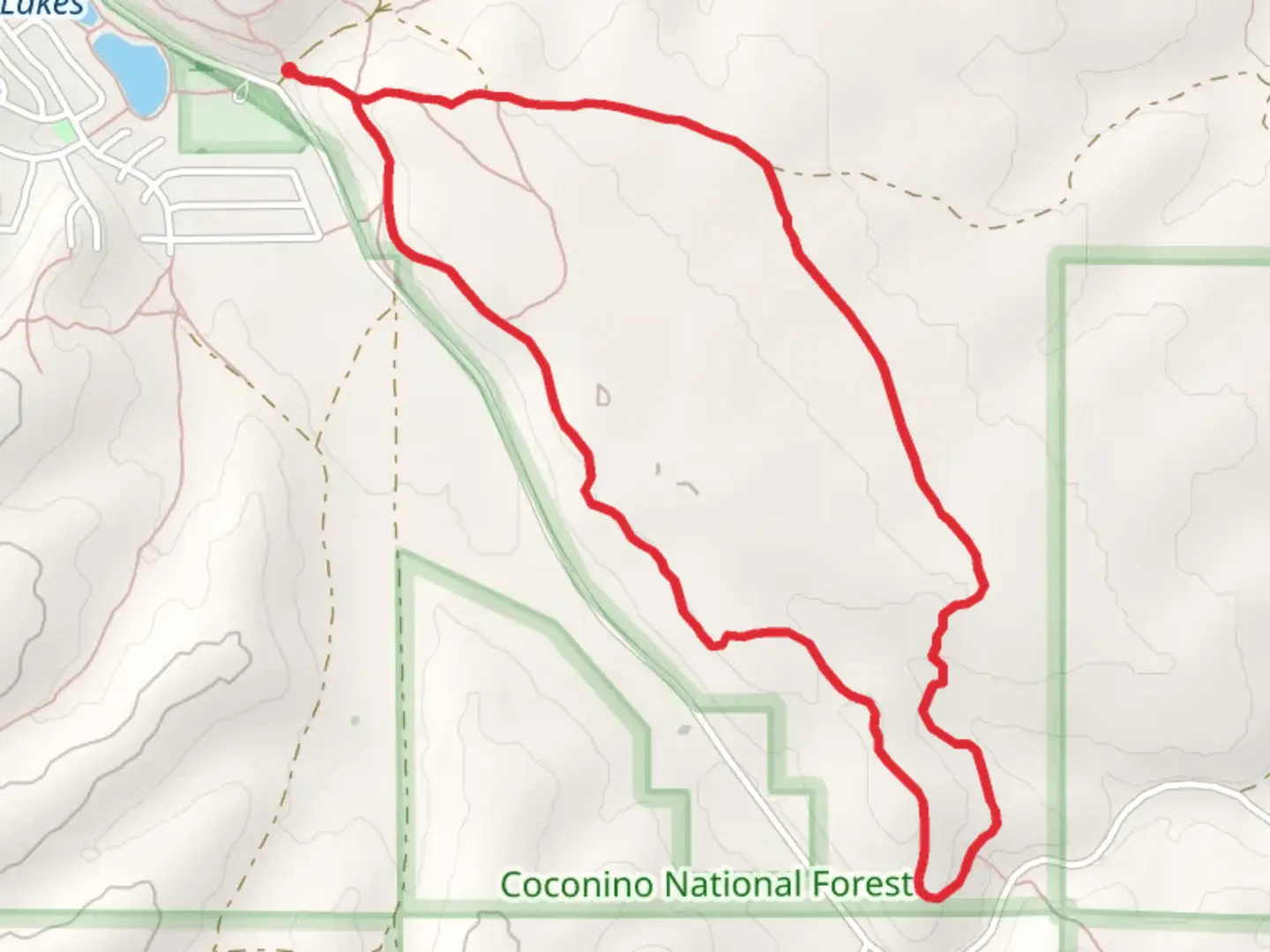 An image depicting the trail Walnut Meadows and Sinagua Loop and its surrounding area.