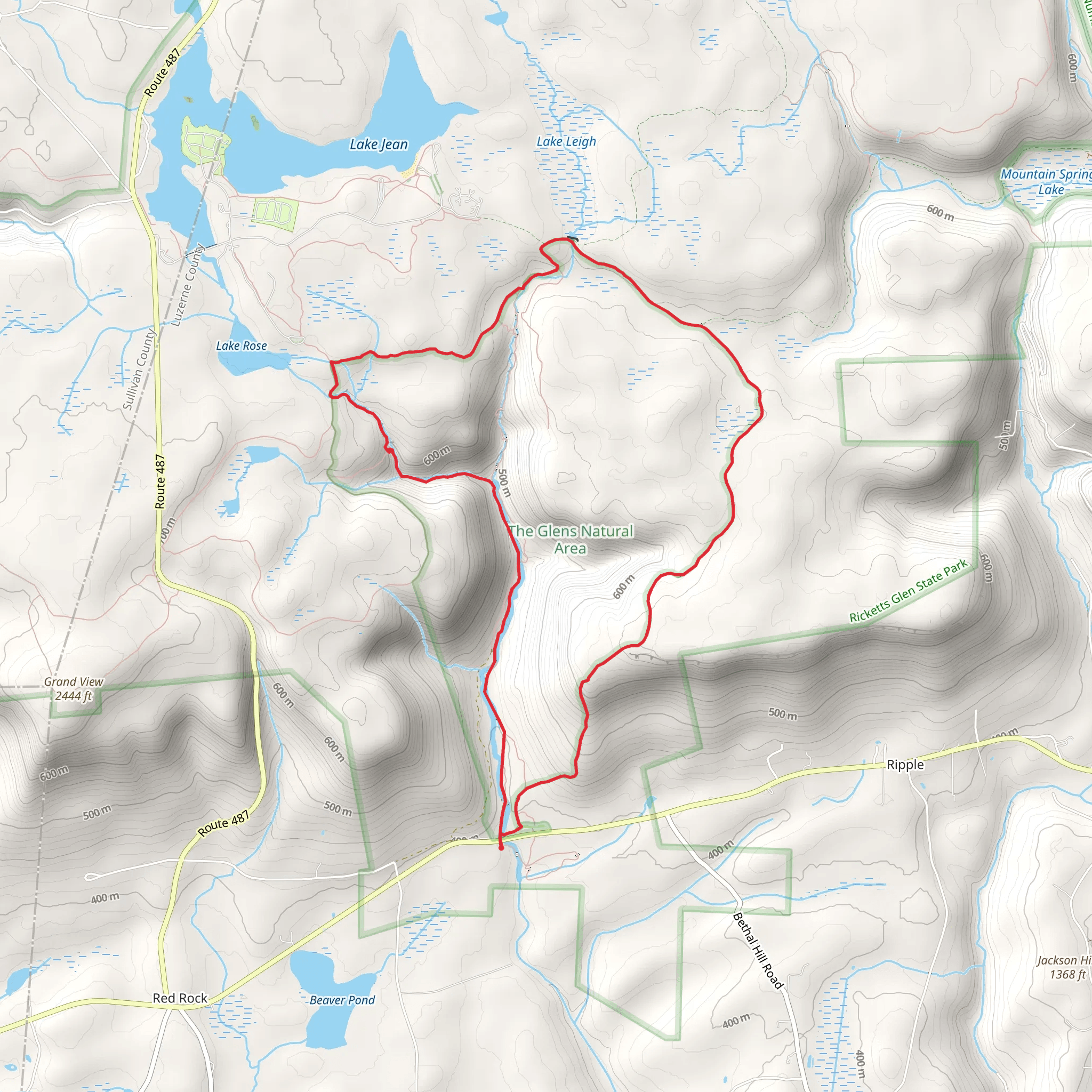 Falls Trail and Old Bulldozer Rd Trail mobile static map