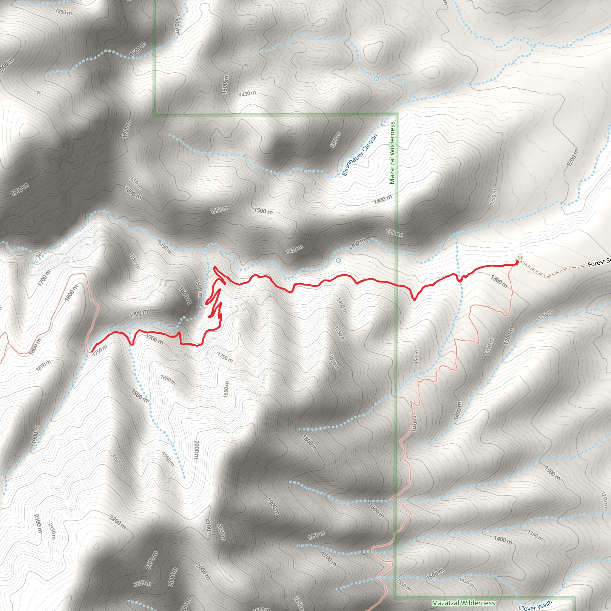 Barnhardt Trail to Creek mobile static map