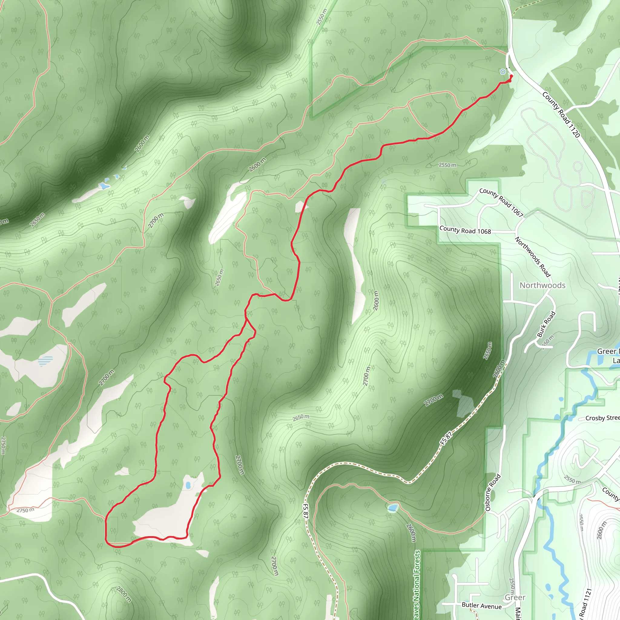 Squirrel Springs - Juniper Loop Trail mobile static map