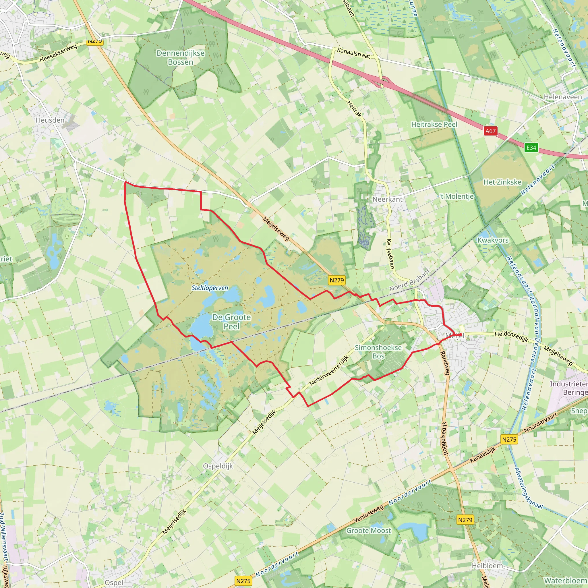Eeuwselse Bodden, De Groote Peel and Aan't Elfde Loop mobile static map