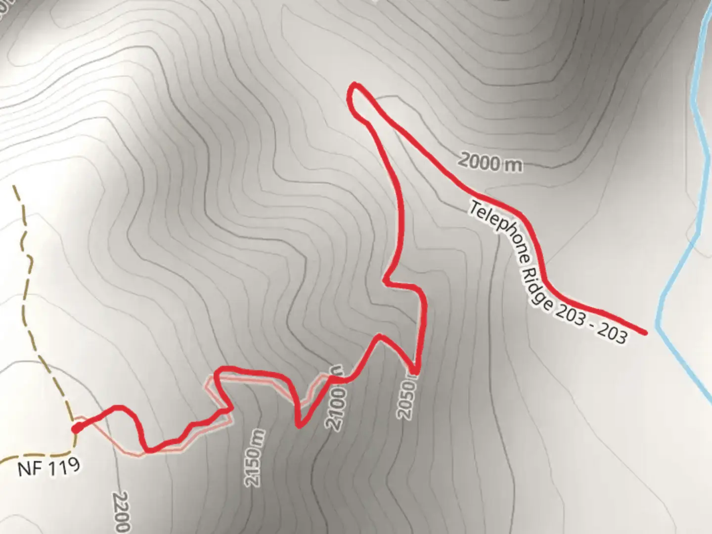 An image depicting the trail Telephone Ridge Trail and its surrounding area.