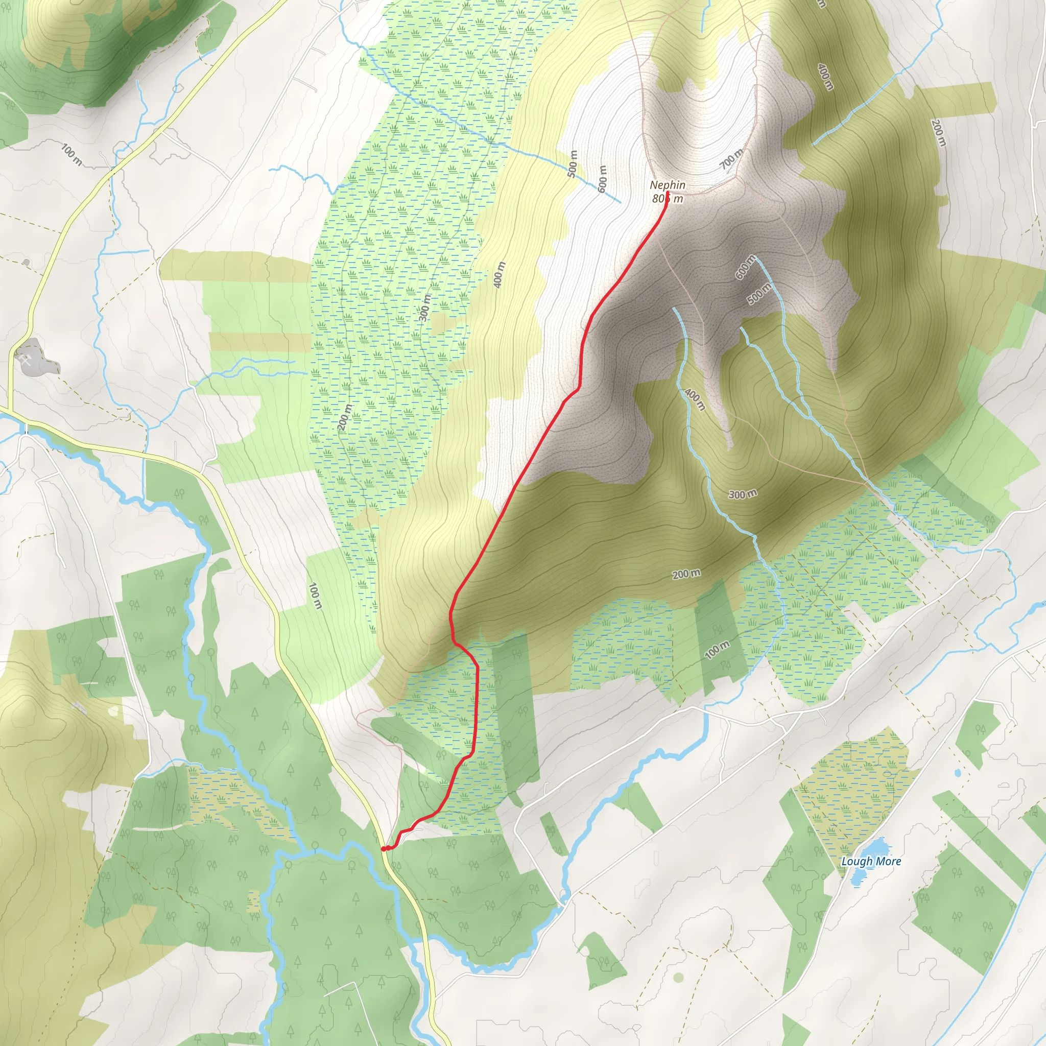 Nephin Mountain from Boggey mobile static map