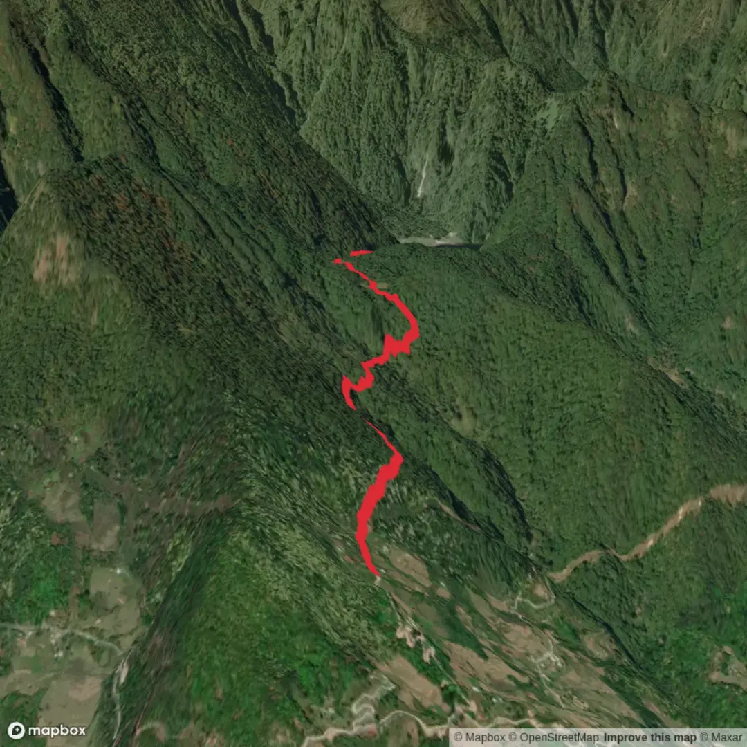 An image depicting the trail Kabji Hoka Tsho and its surrounding area.