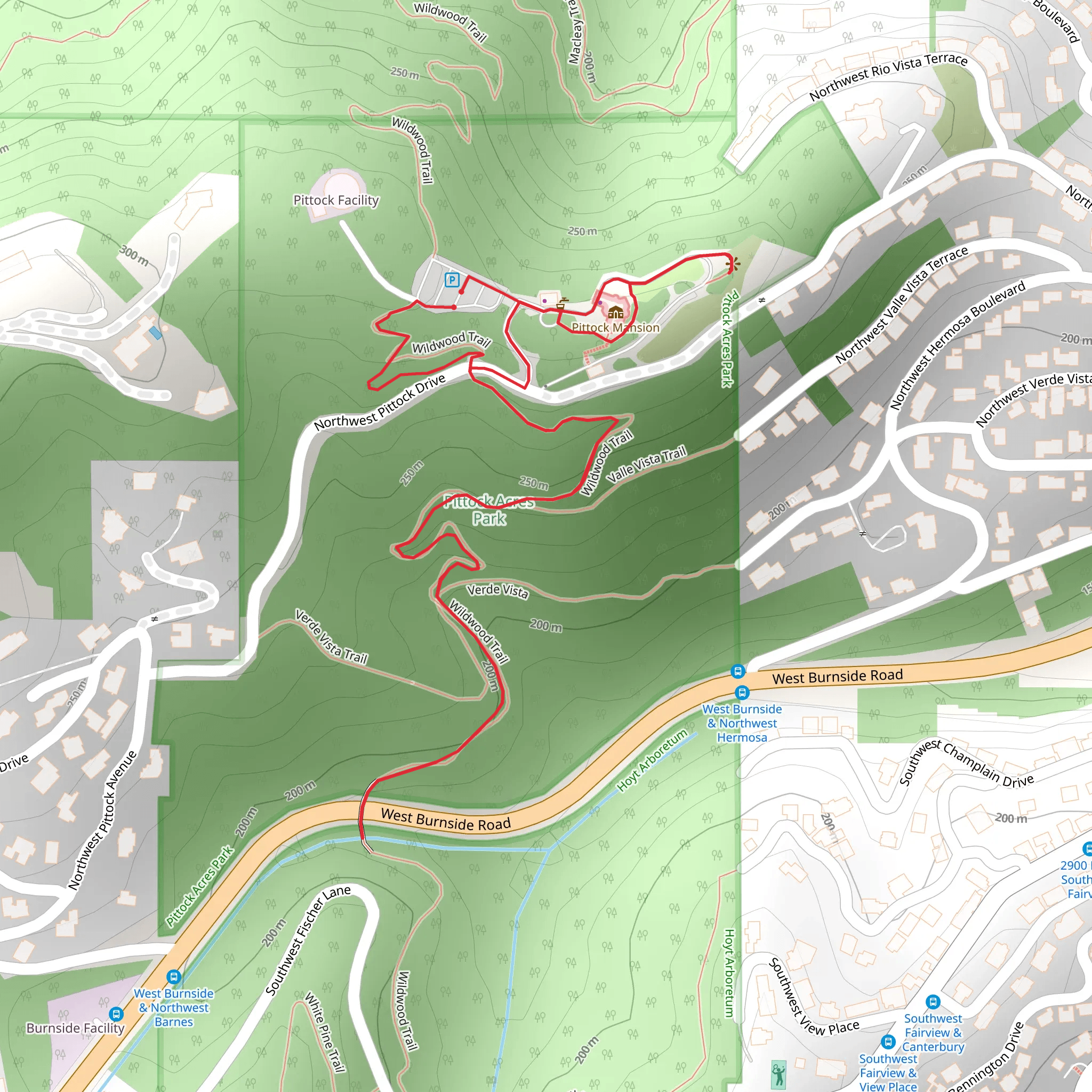 Wildwood Loop Trail Out and Back mobile static map