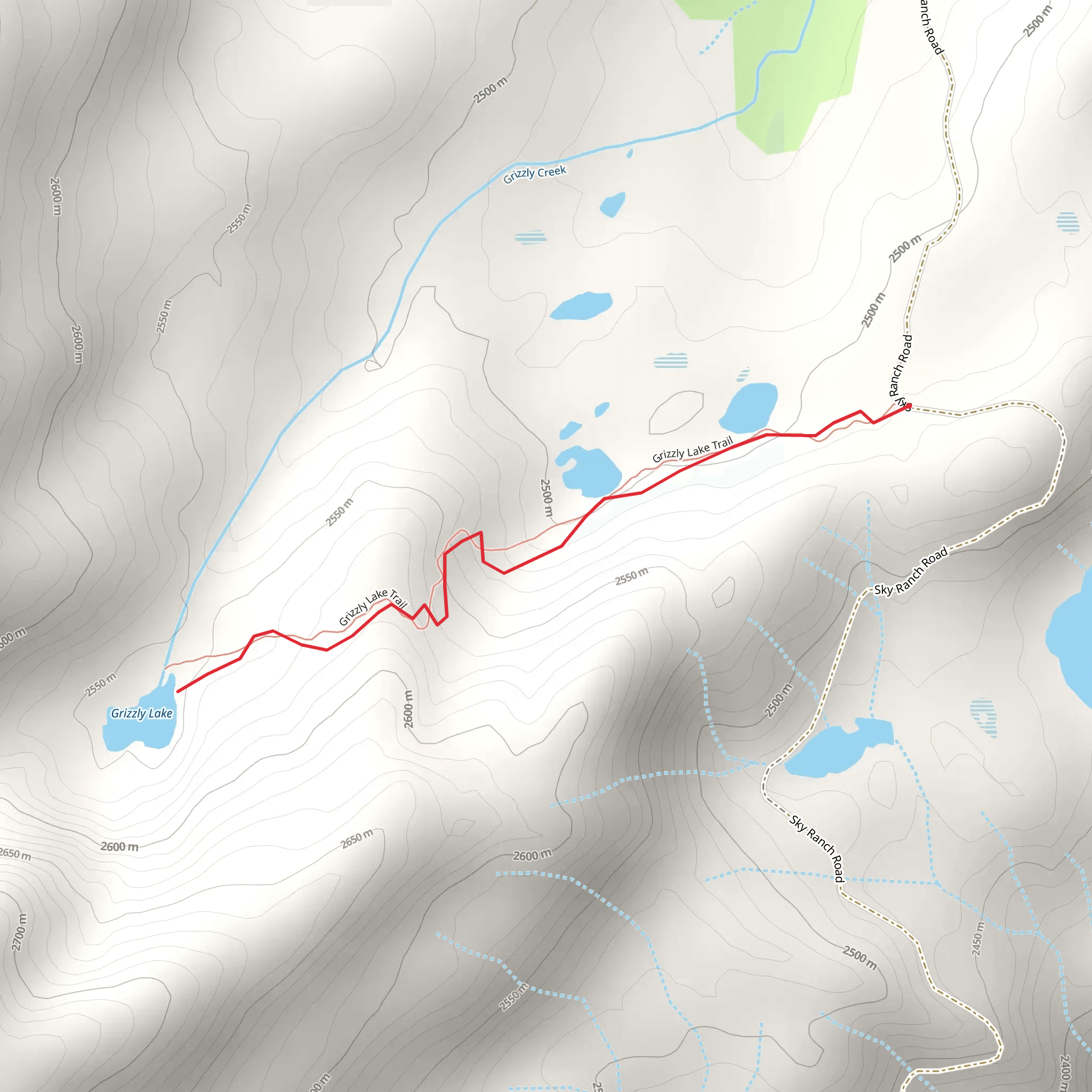 Grizzly Lake Trail mobile static map