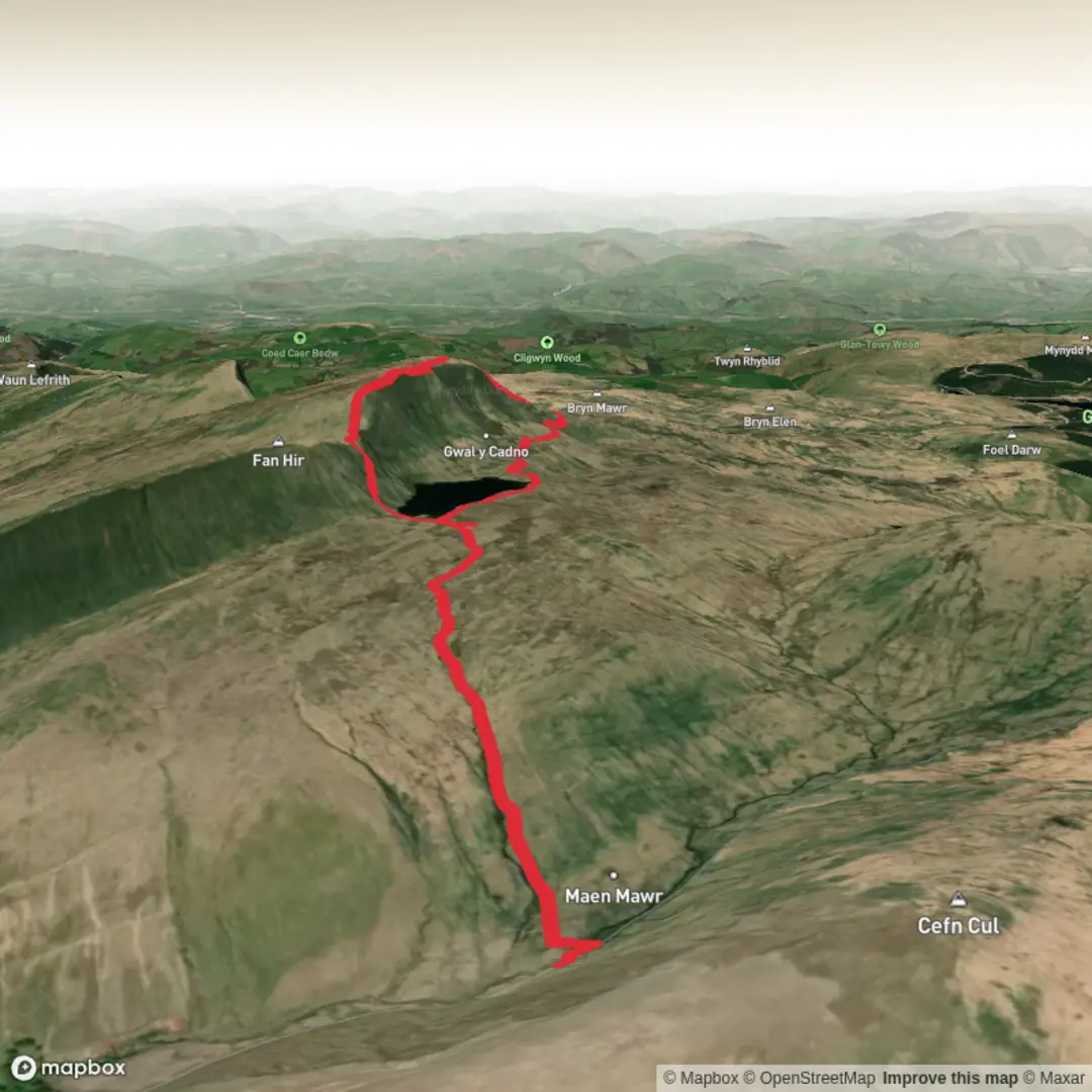 An image depicting the trail Fan Brycheiniog and its surrounding area.