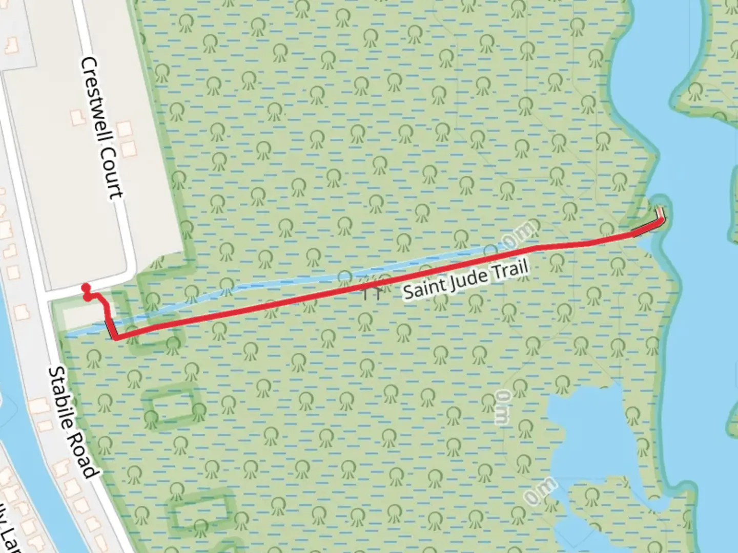 An image depicting the trail Saint Jude Trail and its surrounding area.