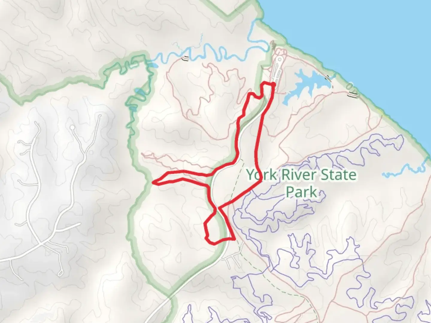 An image depicting the trail Meh Te Kos Bridle - Challenge Loop Trail and its surrounding area.