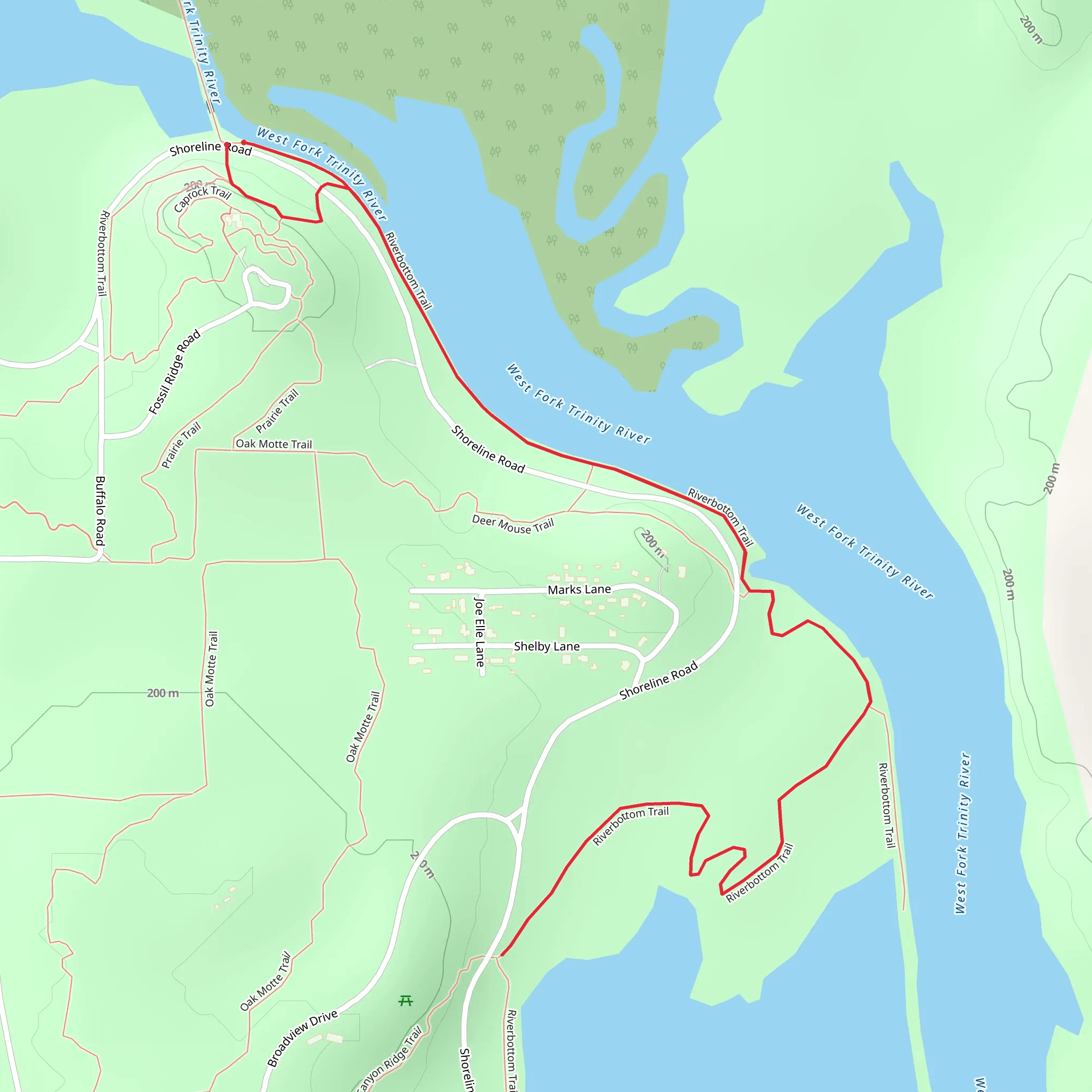 Riverbottom Trail and Caprock Trail mobile static map