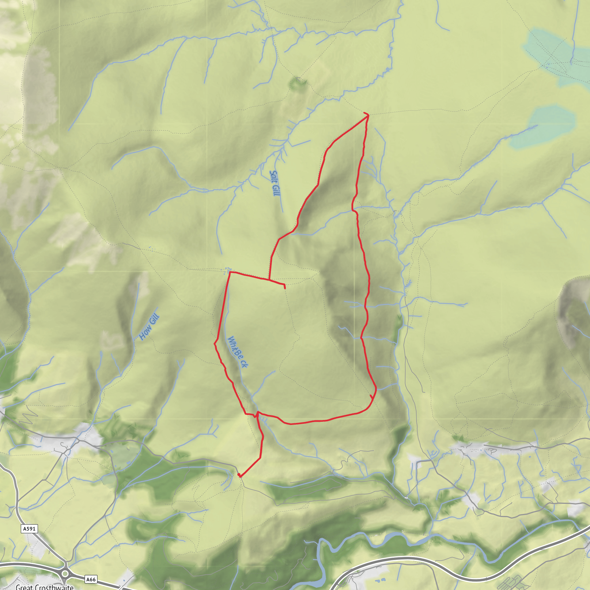 Lonscale fell via Burnt horse mobile static map