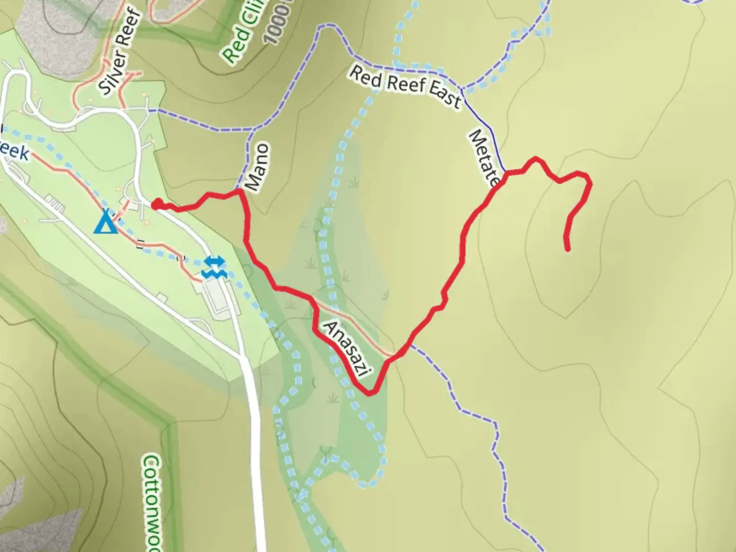 An image depicting the trail Anasazi Trail and its surrounding area.