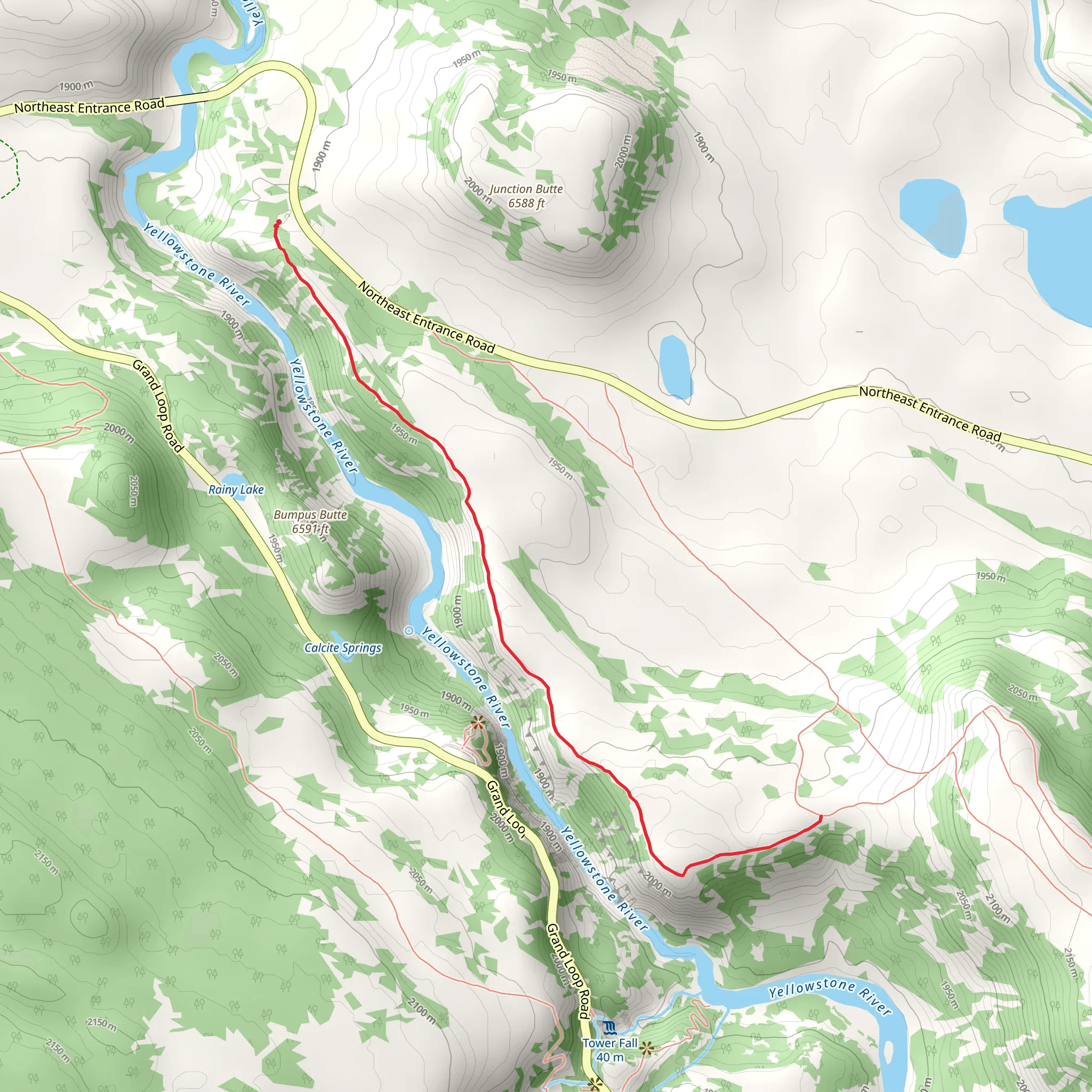 Yellowstone River Picnic Area Trail mobile static map