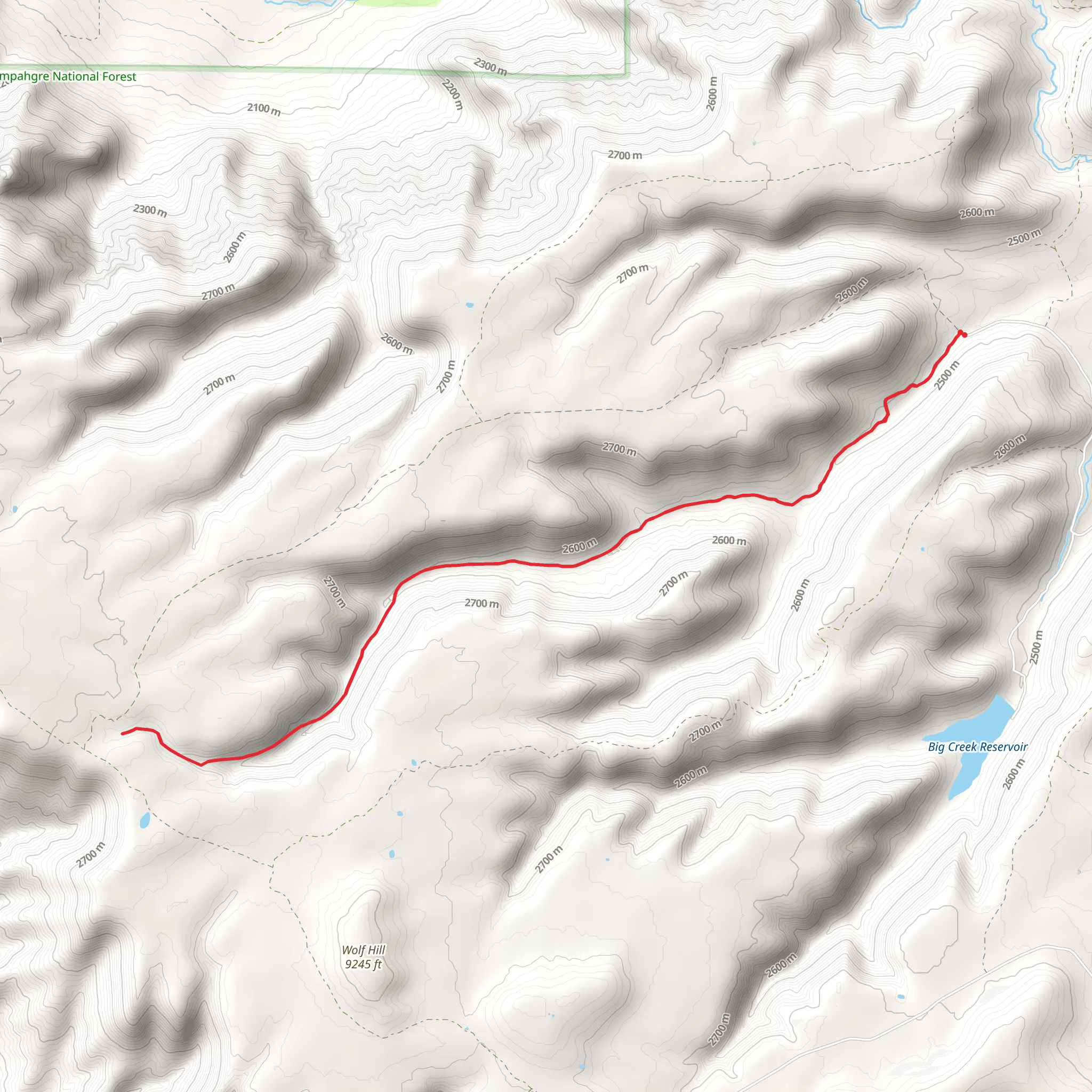 Corral Fork Trail via Little Creek Trail mobile static map