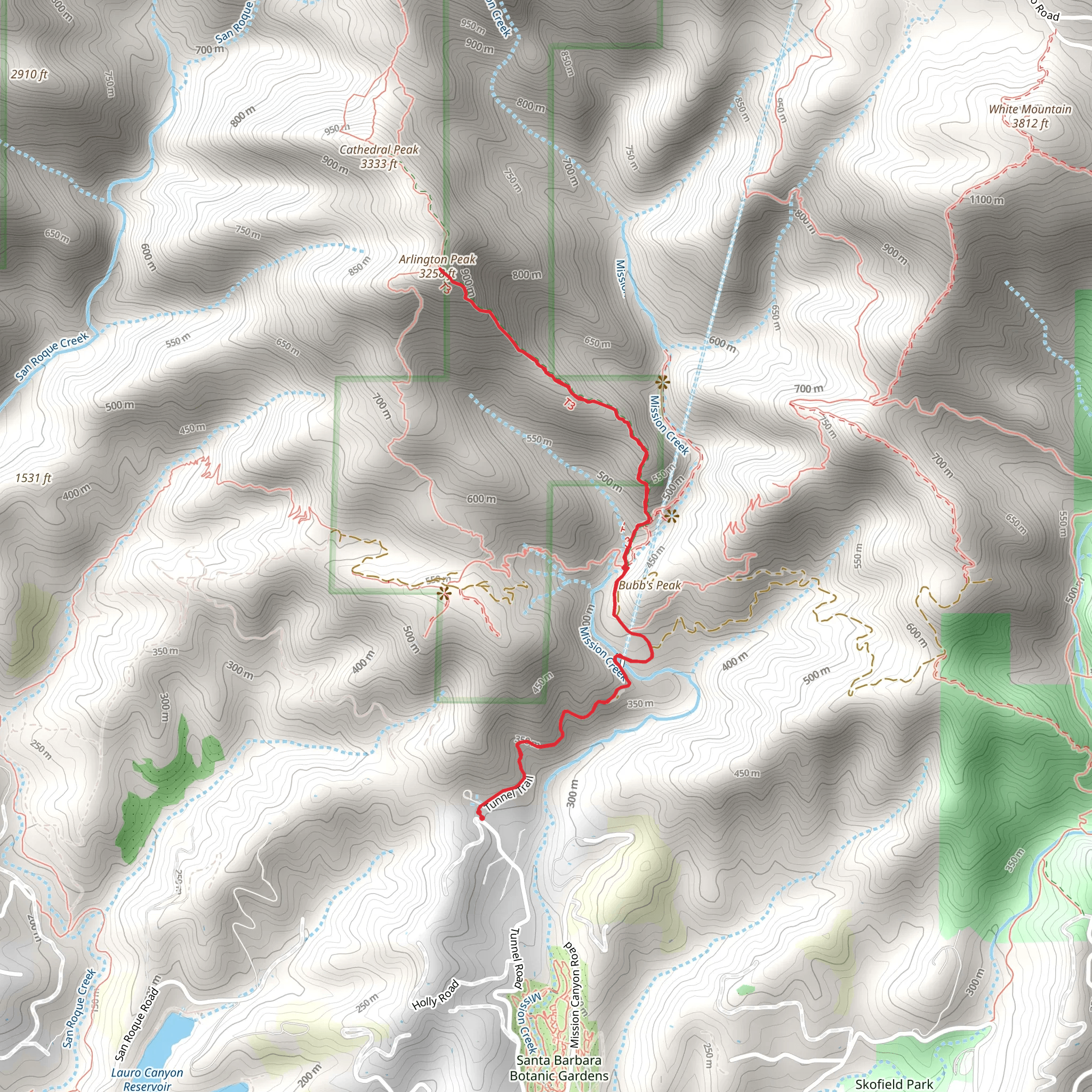 Arlington Peak via Cathedral Peak Trail mobile static map