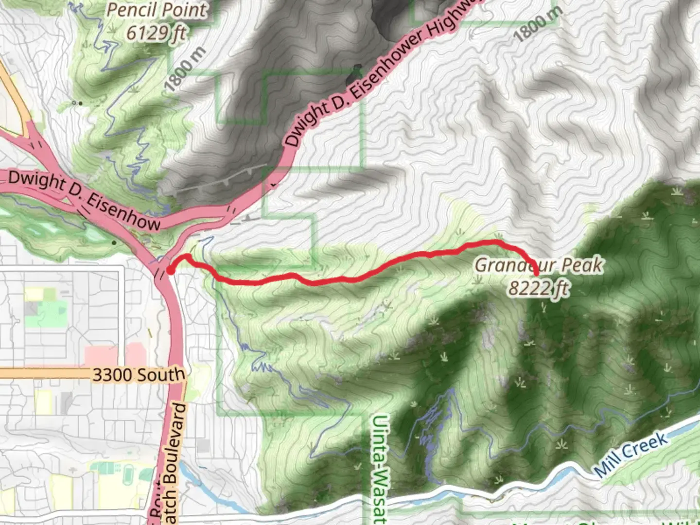 An image depicting the trail Grandeur Peak West and its surrounding area.