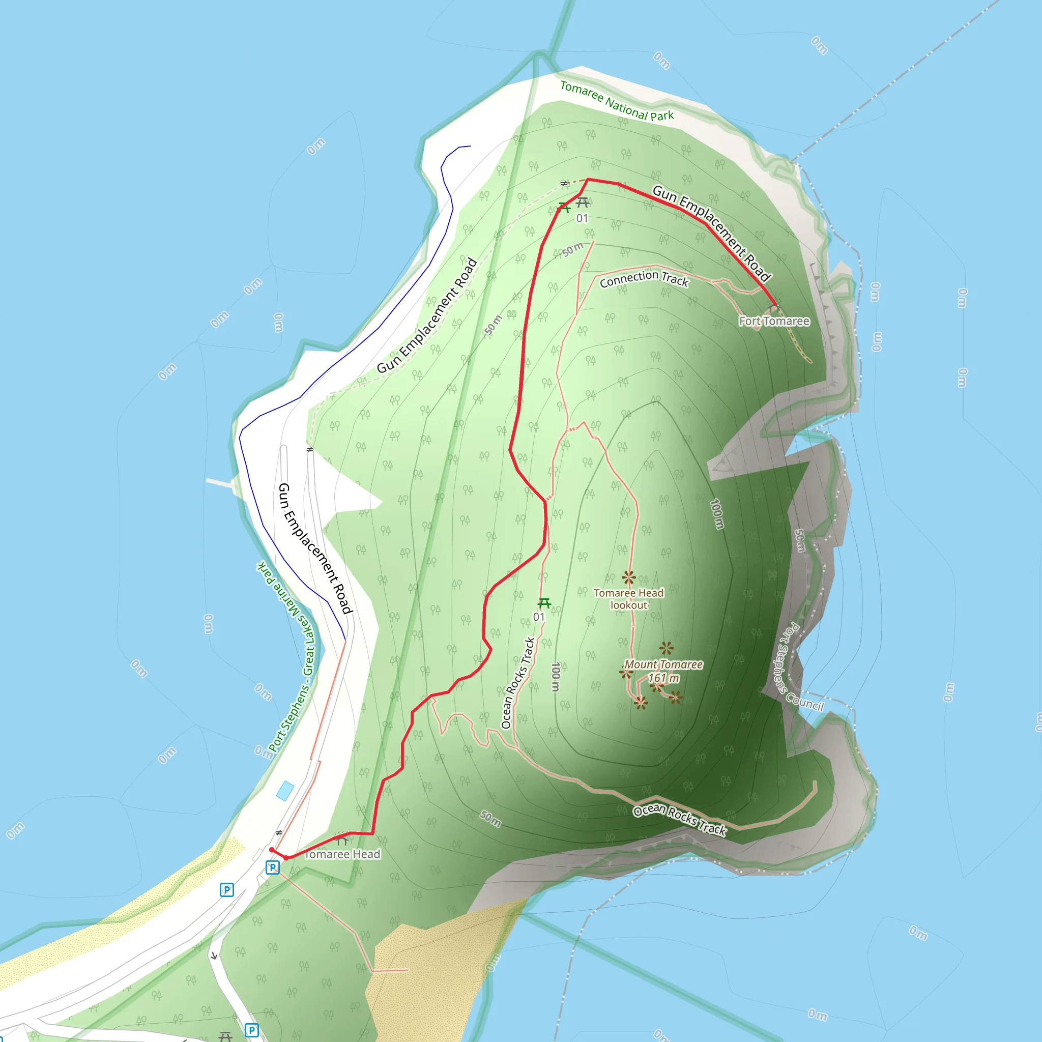 Fort Tomaree Walk mobile static map