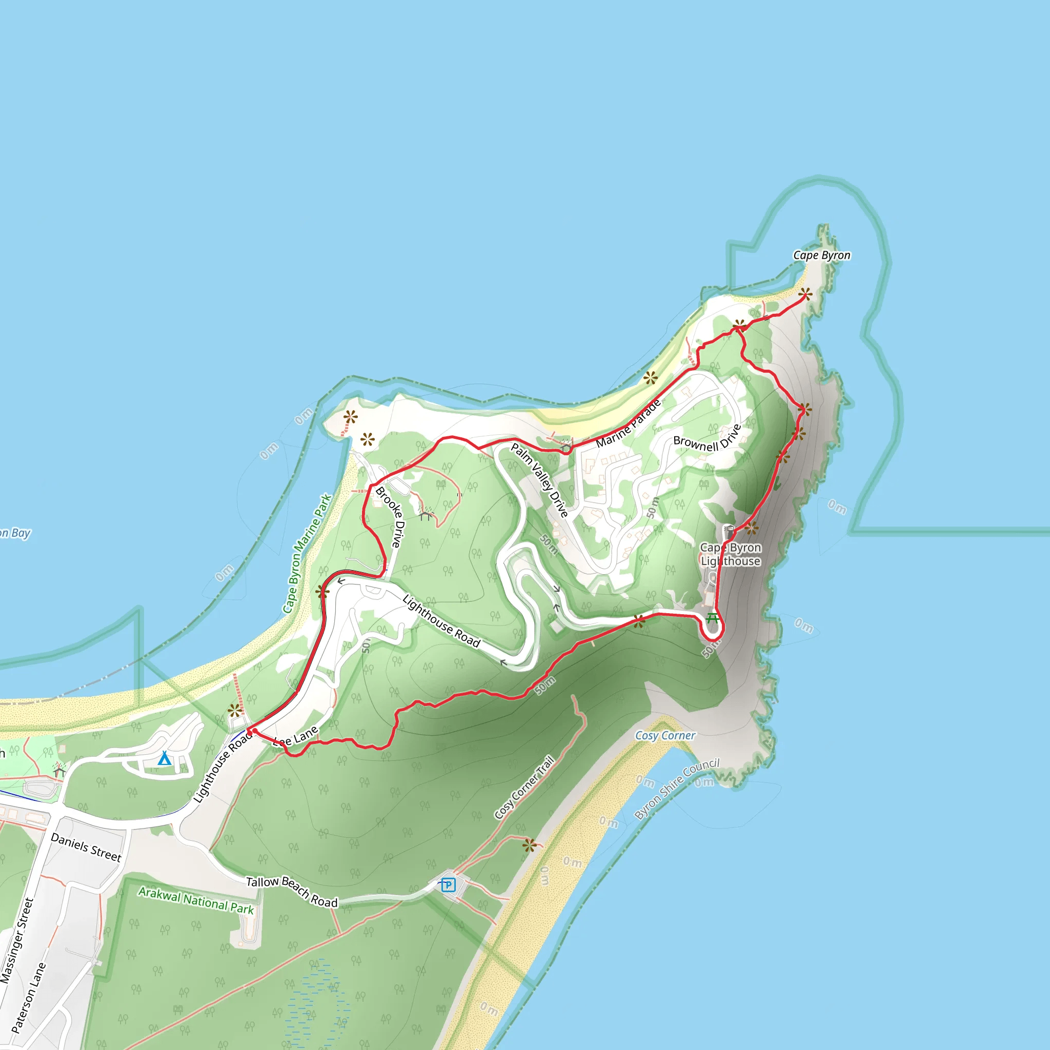 Cape Byron Track mobile static map