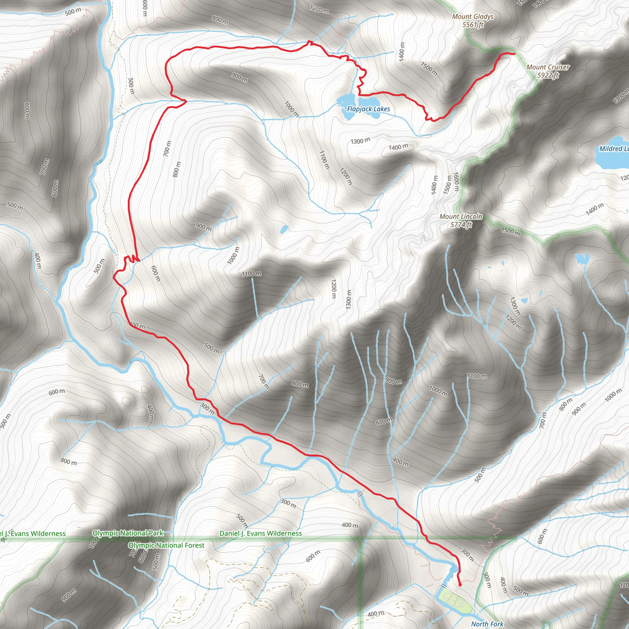 Gladys Divide via North Fork Skokomish River Trail mobile static map