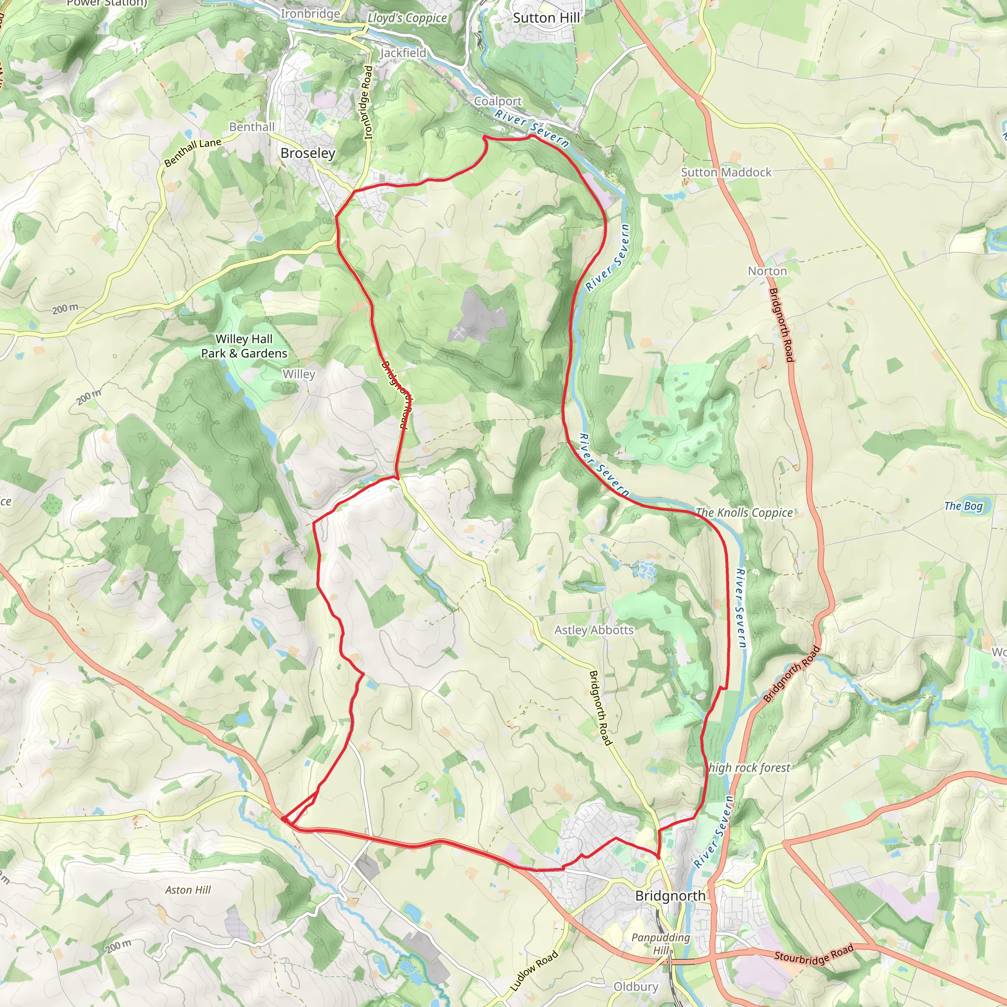 Morville, Bridgnorth and Broseley Loop mobile static map