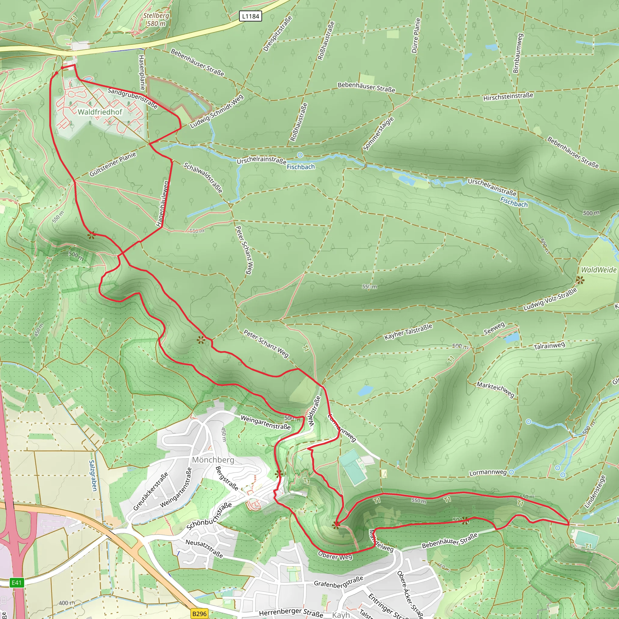 Schoenbuch Trauf Loop mobile static map