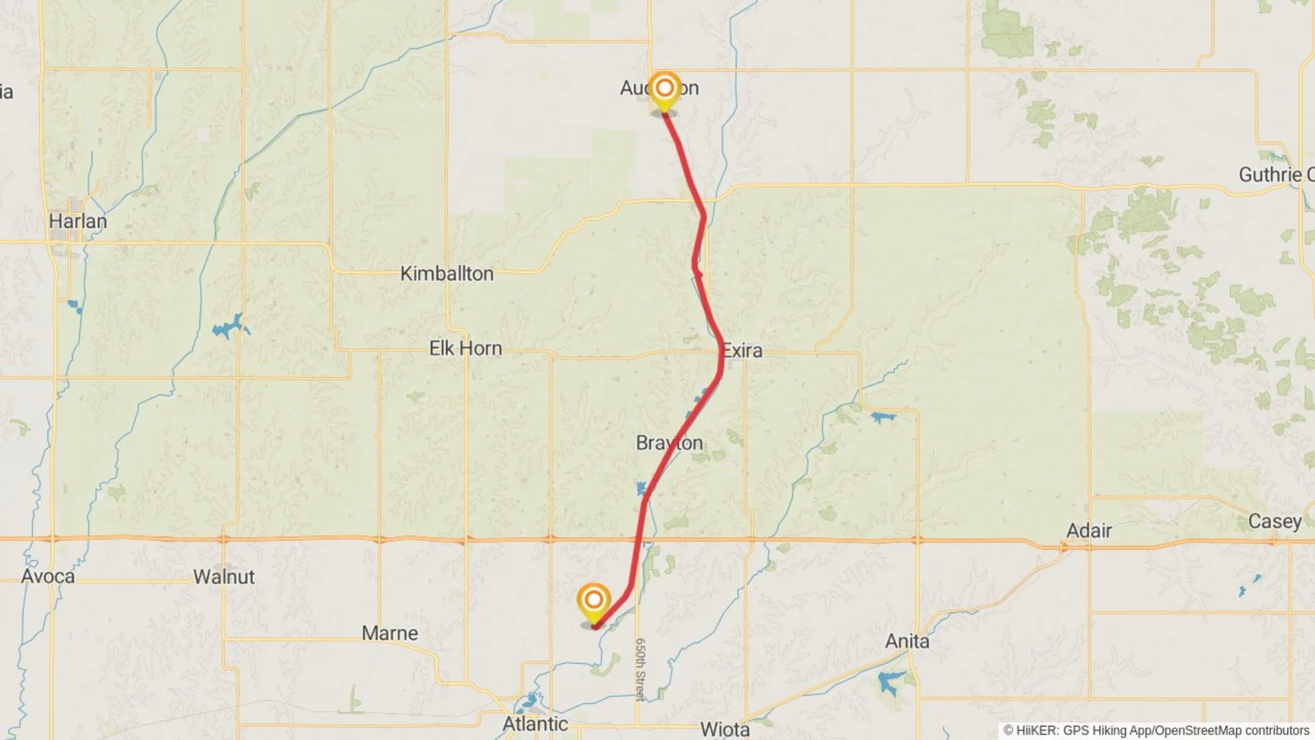 An image depicting the trail American Discovery Trail from Audubon and its surrounding area.