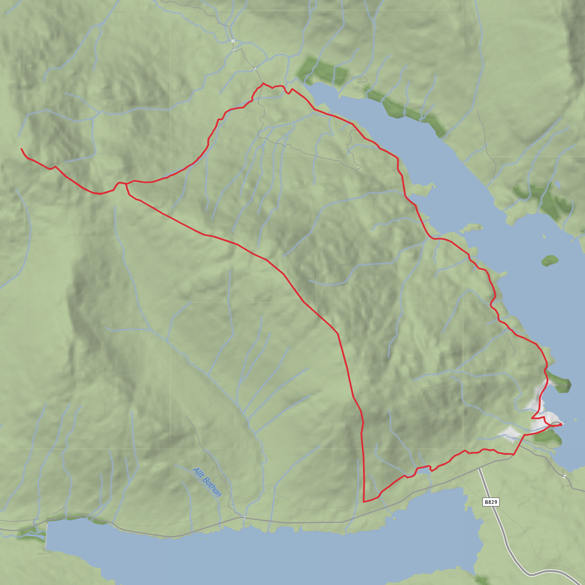 Maol Mor, Beinn a' Choin and Loch Katrine Loop mobile static map