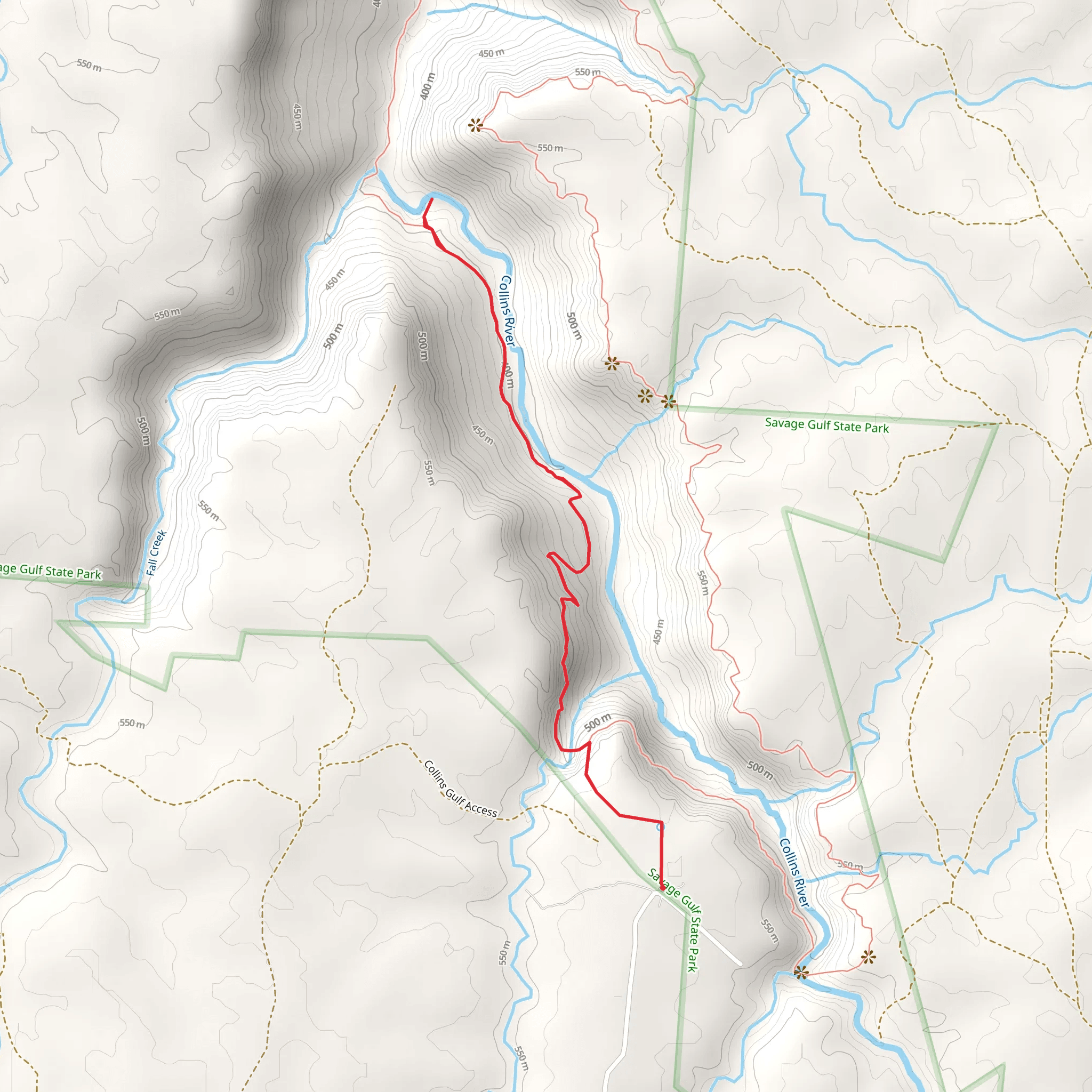 Collins River via Collins Gulf Trail mobile static map