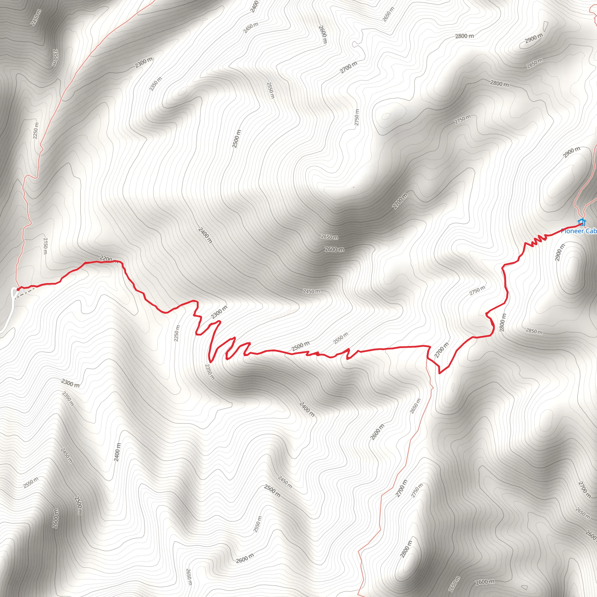 Pioneer Cabin Trail mobile static map