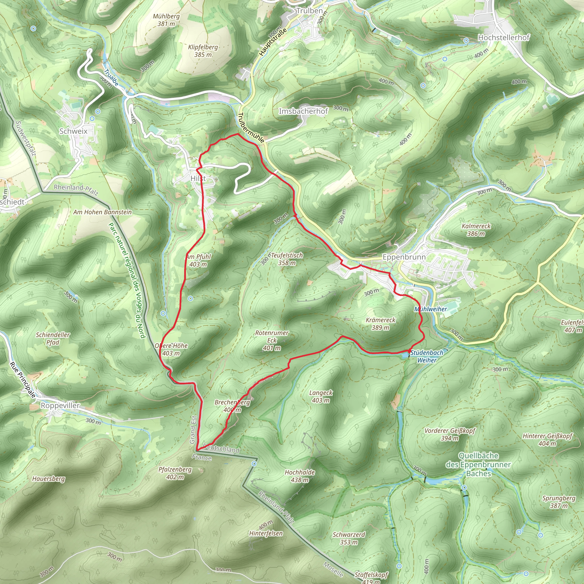Himmelsblick and Brechenberg via Pfaelzer Jacobsweg mobile static map