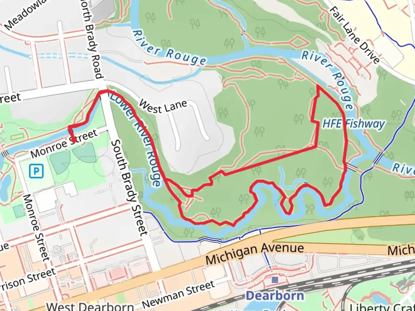 An image depicting the trail Waterfall Loop Trail and its surrounding area.