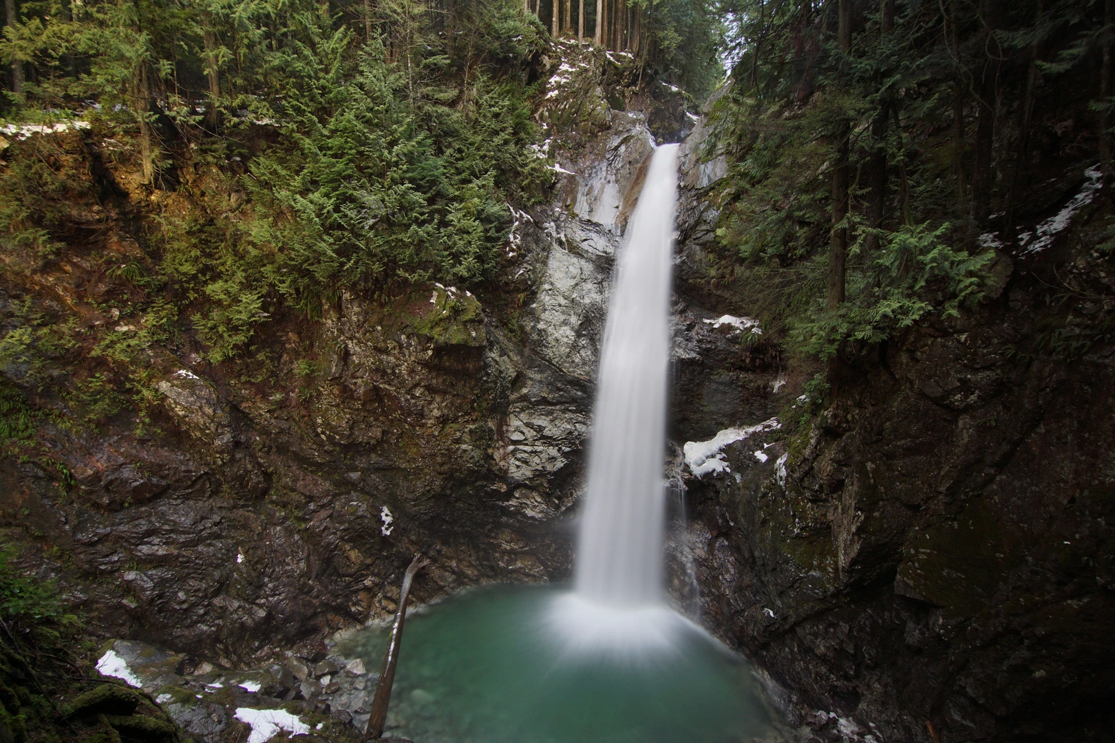 An image depicting the trail Cascade Falls and Creek and its surrounding area.