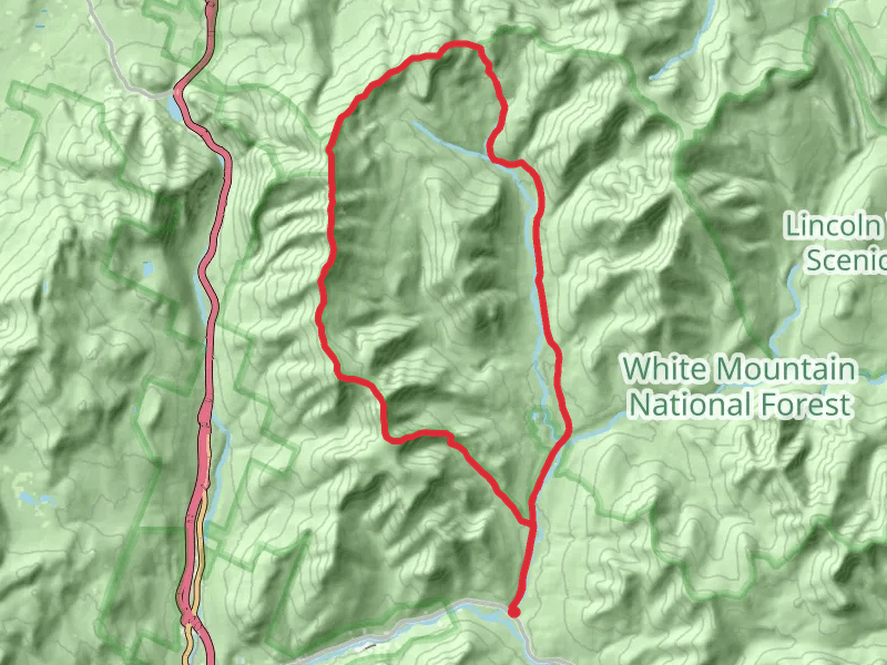 Franconia Ridge Trail and Franconia Brook Trail loop via Lincoln Woods Trail